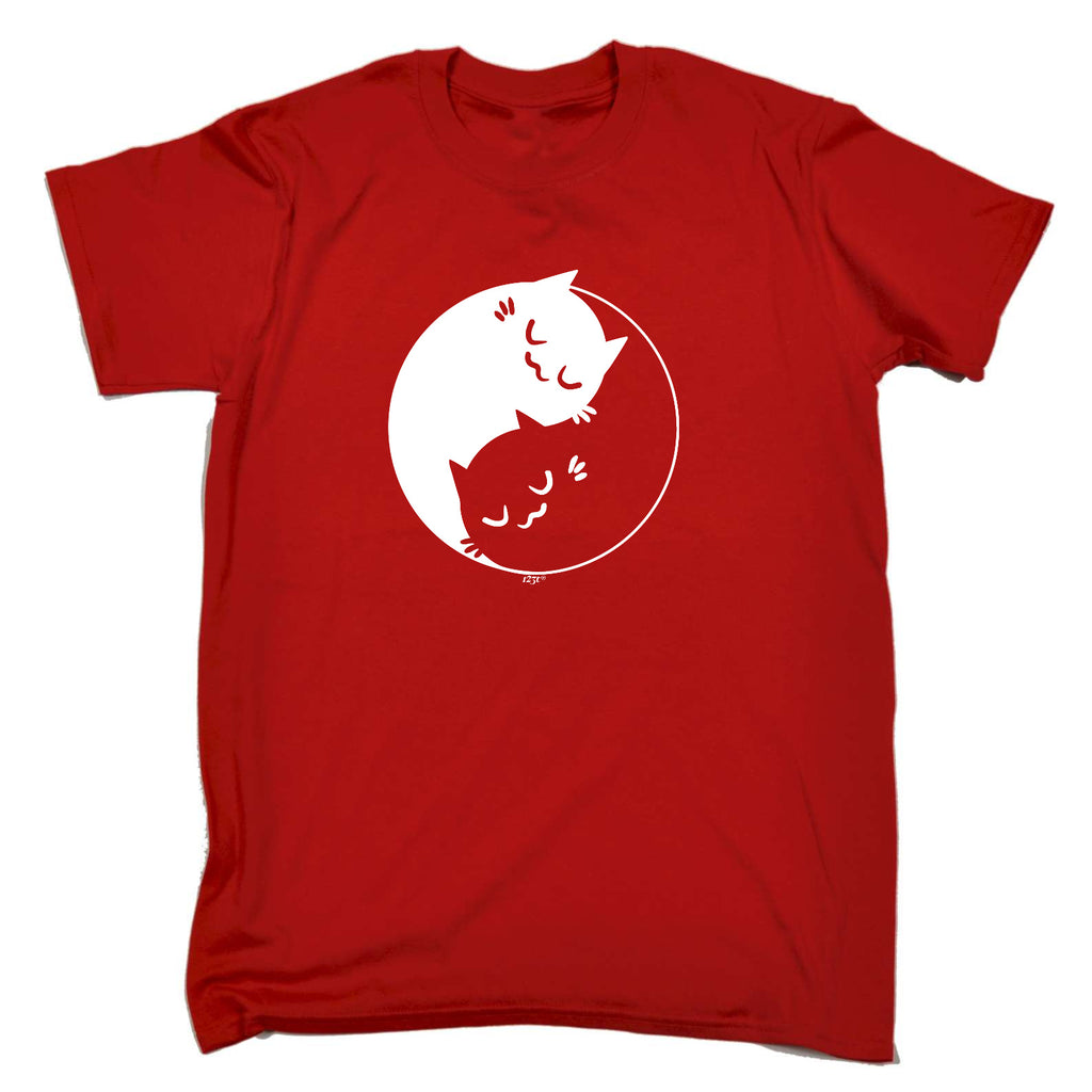 Yin Yang Cat - Mens Funny T-Shirt Tshirts