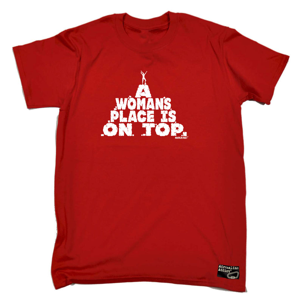 Aa A Womans Place Is On Top - Mens Funny T-Shirt Tshirts