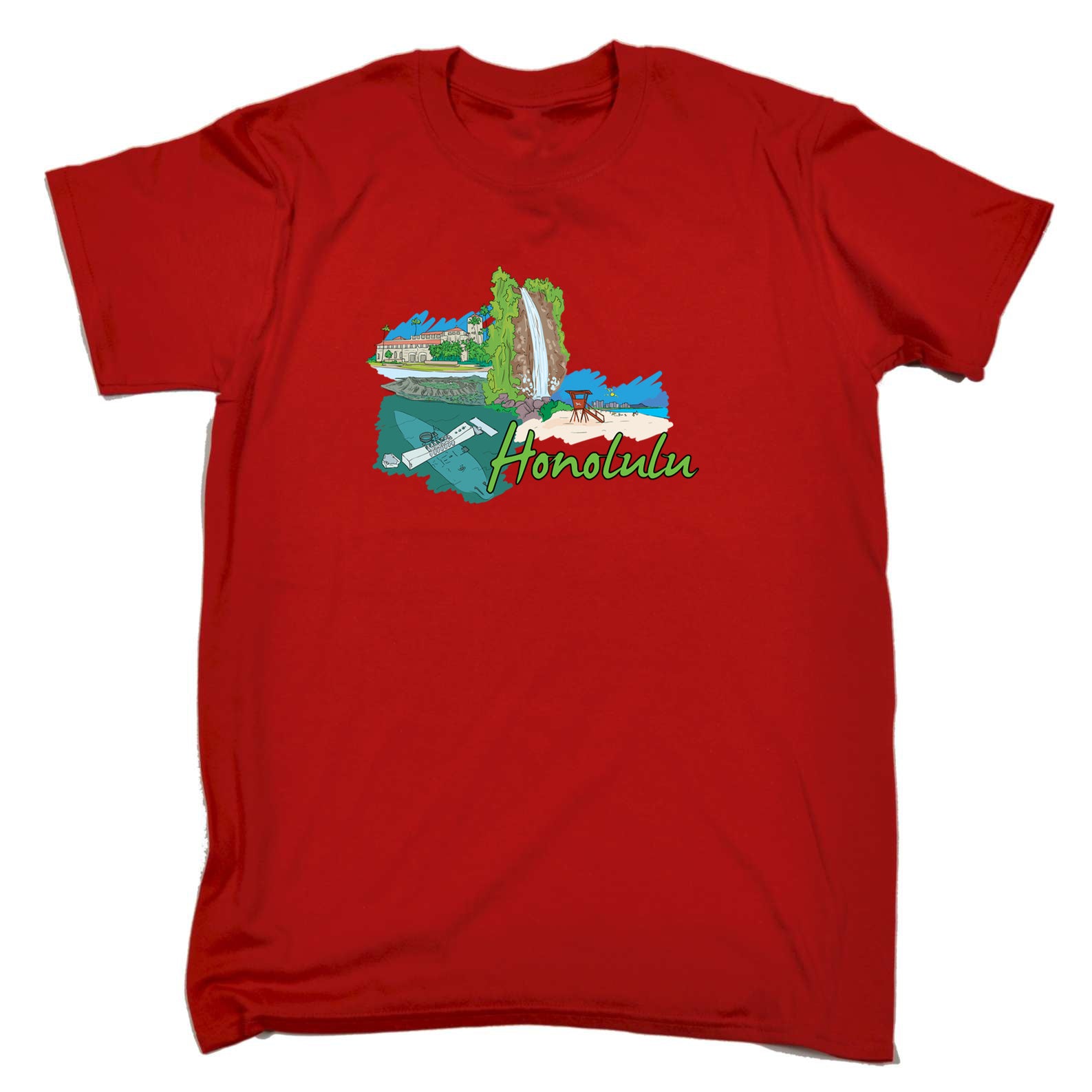 Honolulu Hawaii Country Flag Destination - Mens 123t Funny T-Shirt Tshirts