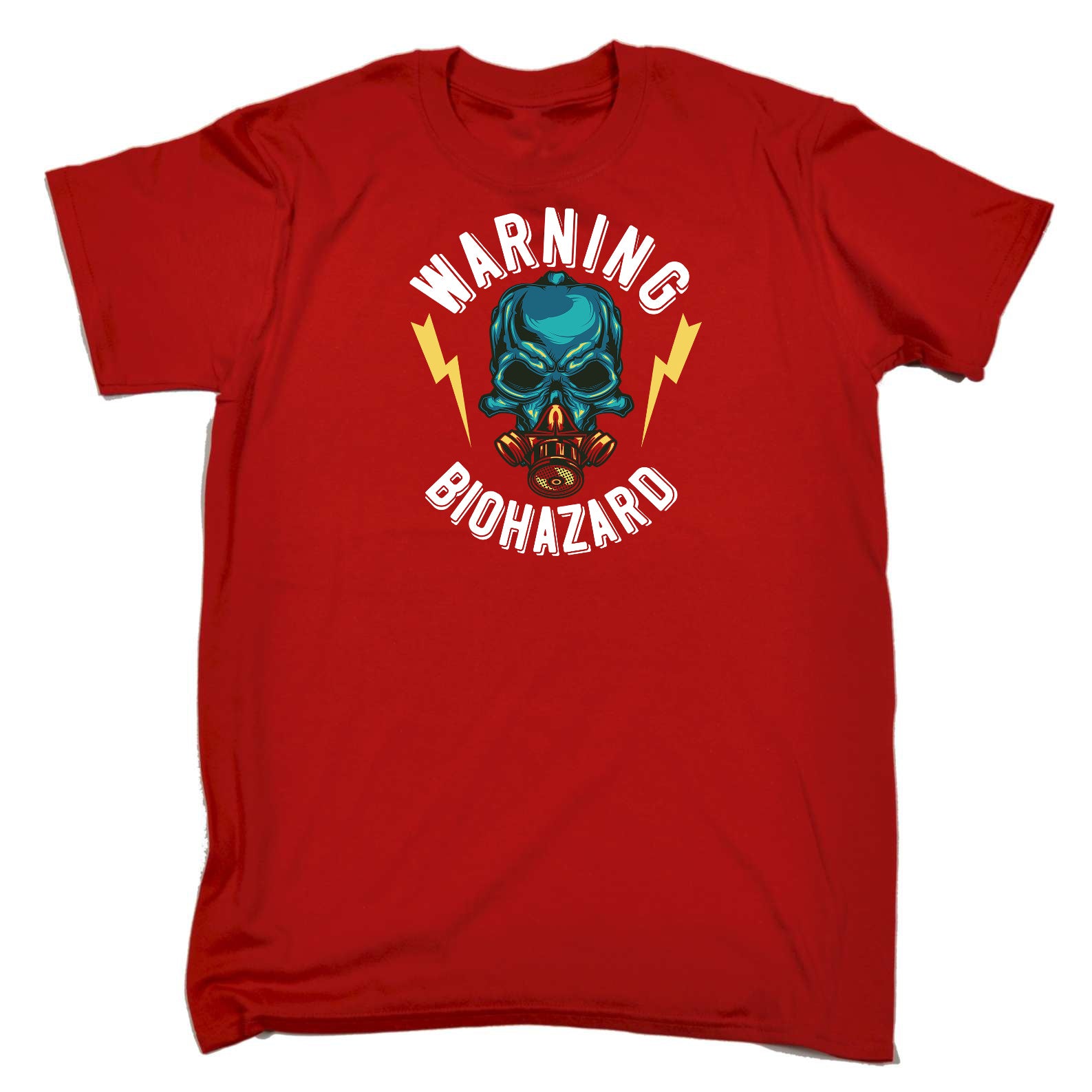 Warning Biohazard Skull - Mens Funny T-Shirt Tshirts