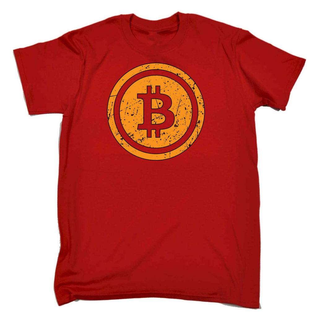 Bitcoin Logo Vintage Gold Cryptocurrency Cool - Mens 123t Funny T-Shirt Tshirts