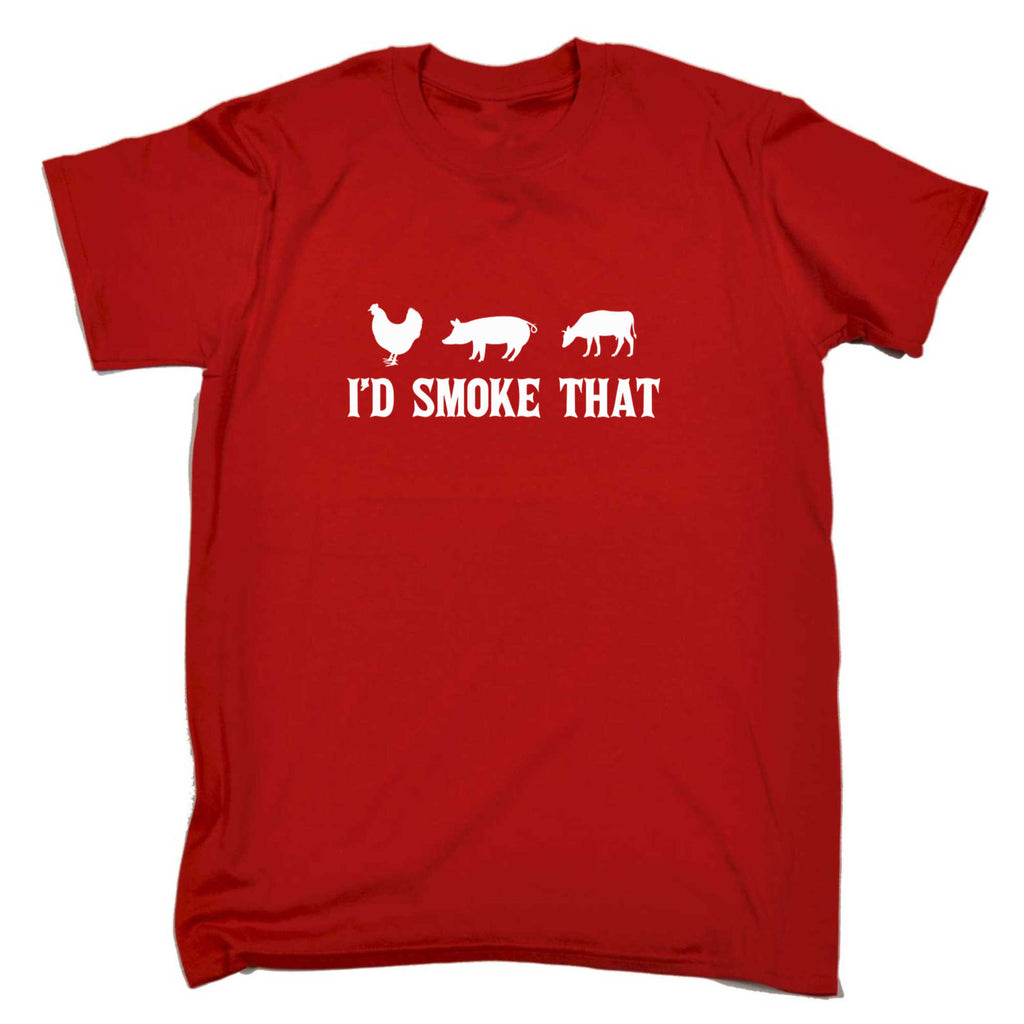Id Smoke That Bbq Animals Smoker Chef - Mens 123t Funny T-Shirt Tshirts