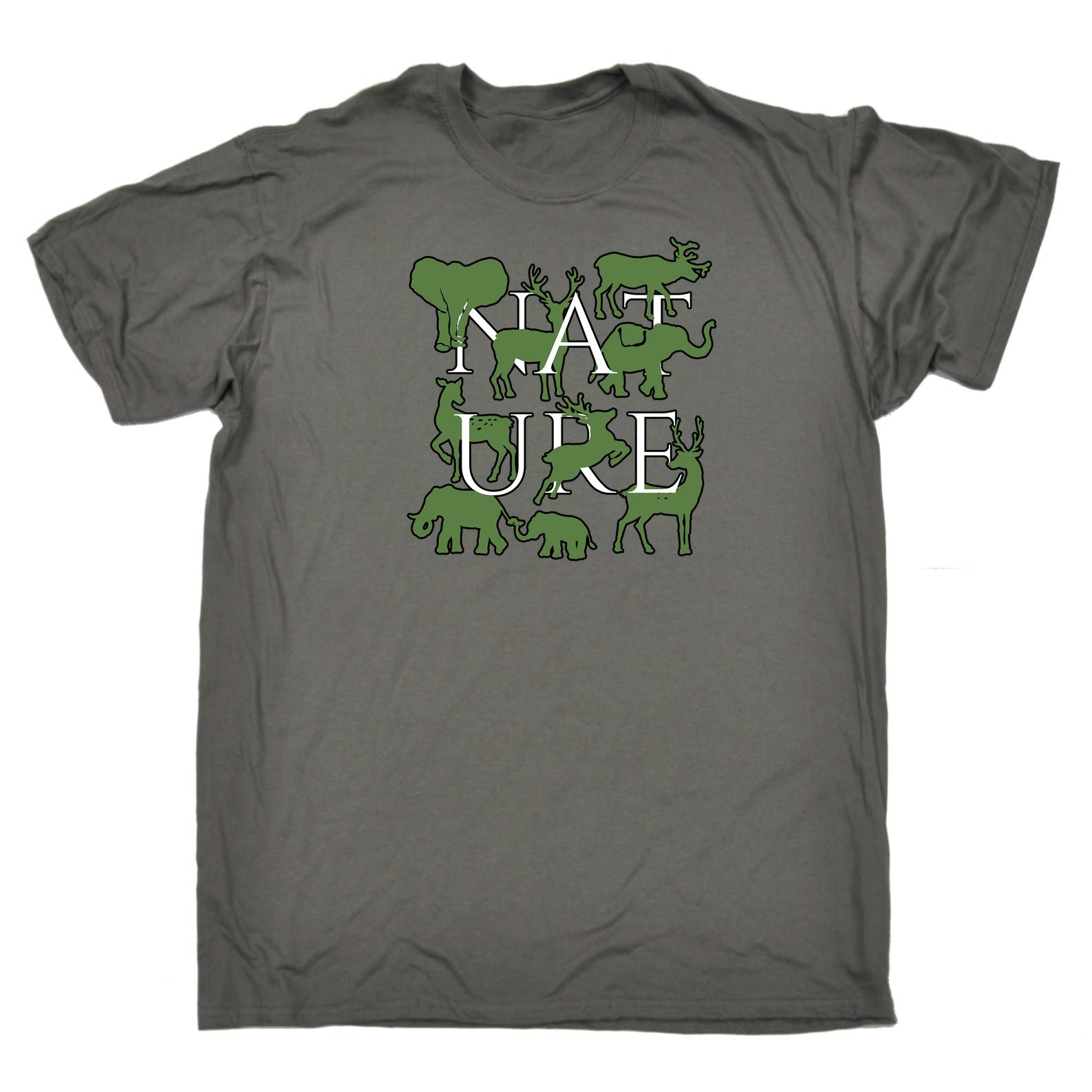 Nature Animals Elephant Deer - Mens 123t Funny T-Shirt Tshirts