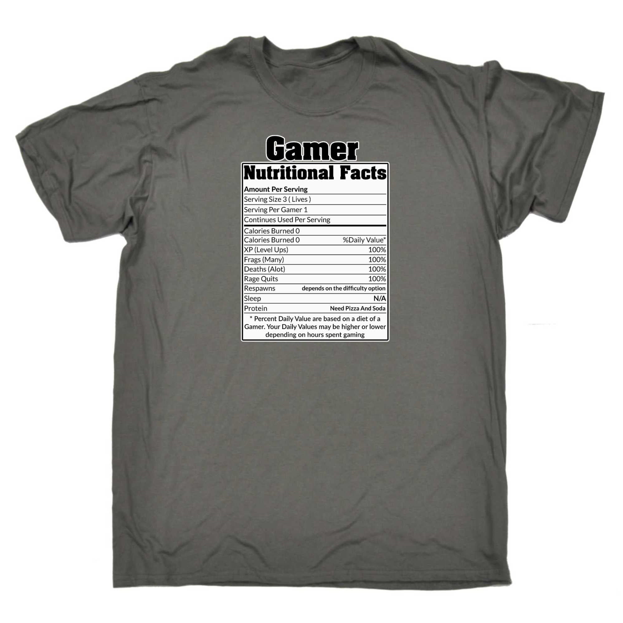 Gamer Nutritional Facts - Mens 123t Funny T-Shirt Tshirts