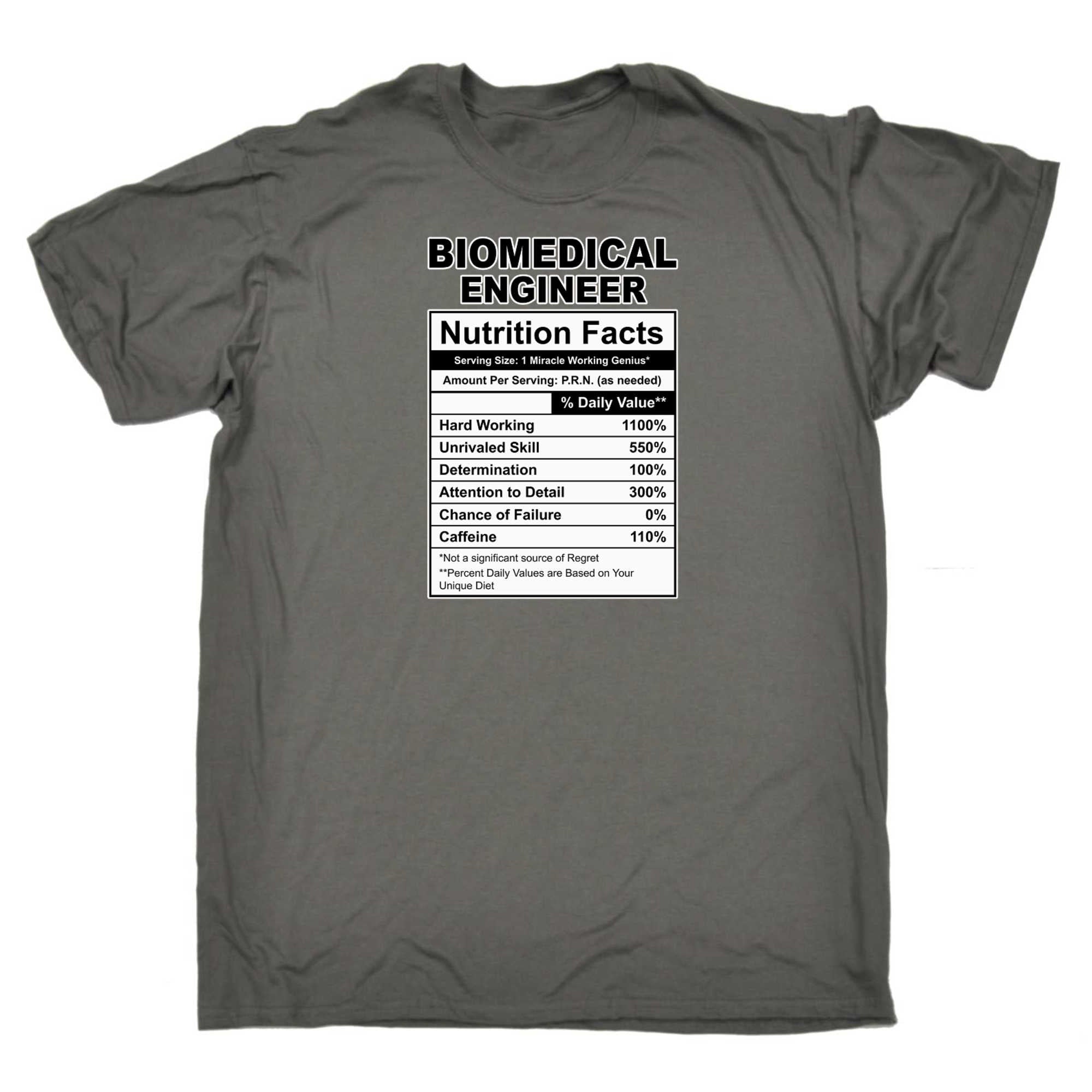 Biomedical Engineer Nutrition Facts - Mens 123t Funny T-Shirt Tshirts