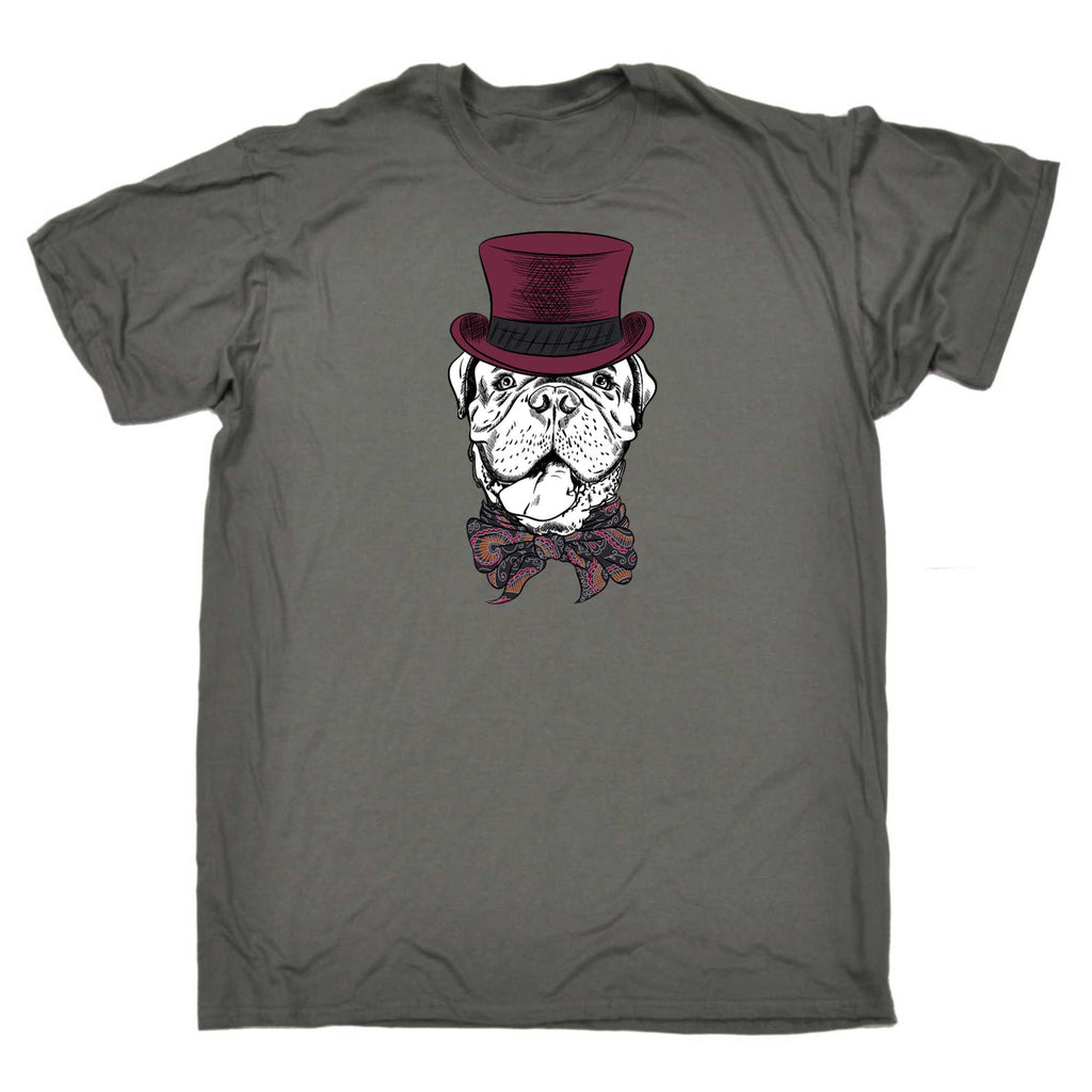 French Mastiff Dog Cartoon Hipster Top Hat - Mens 123t Funny T-Shirt Tshirts