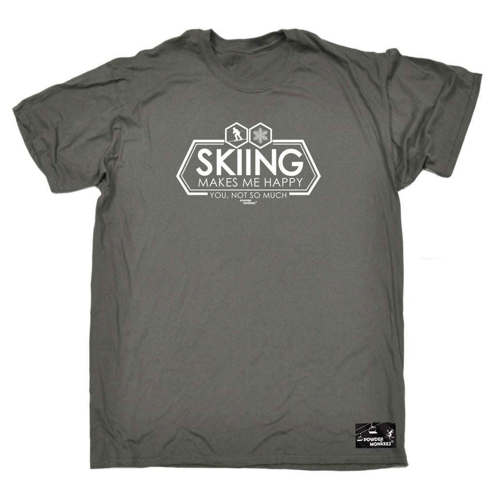 Pm Skiing Makes Me Happy - Mens Funny T-Shirt Tshirts