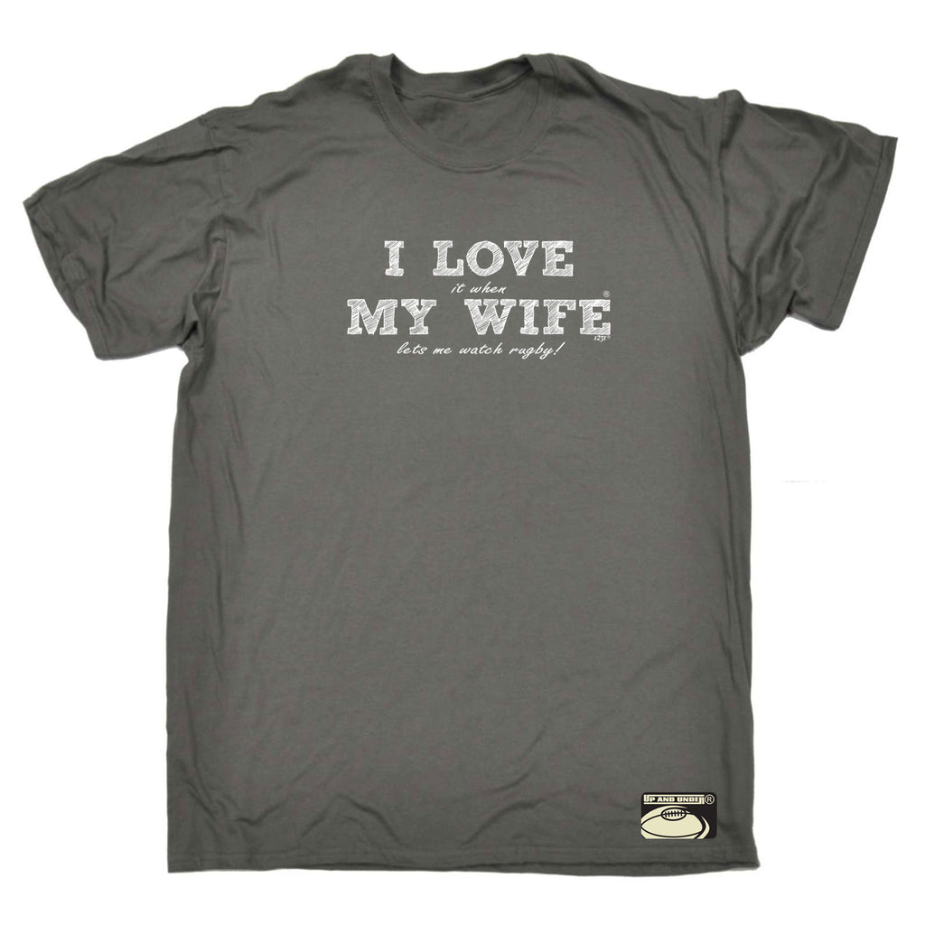 Uu Love It When My Wife Lets Me Watch Rugby - Mens Funny T-Shirt Tshirts