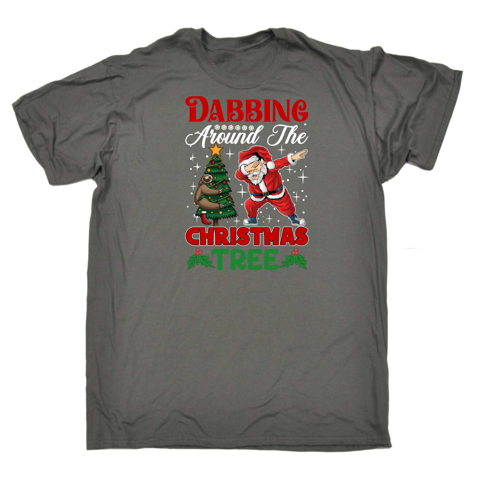Dabbing Around The Christmas Tree Xmas Santa - Mens Funny T-Shirt Tshirts
