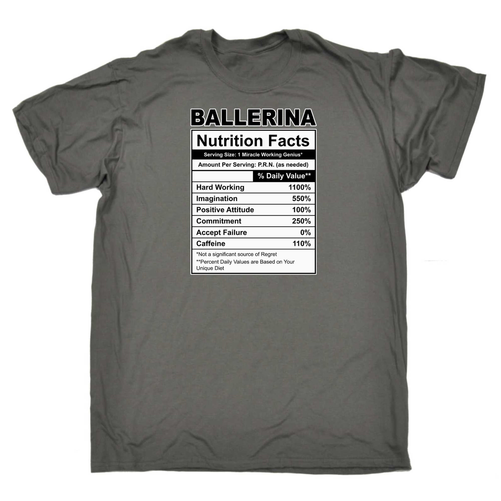 Ballerina Nutrition Facts - Mens 123t Funny T-Shirt Tshirts