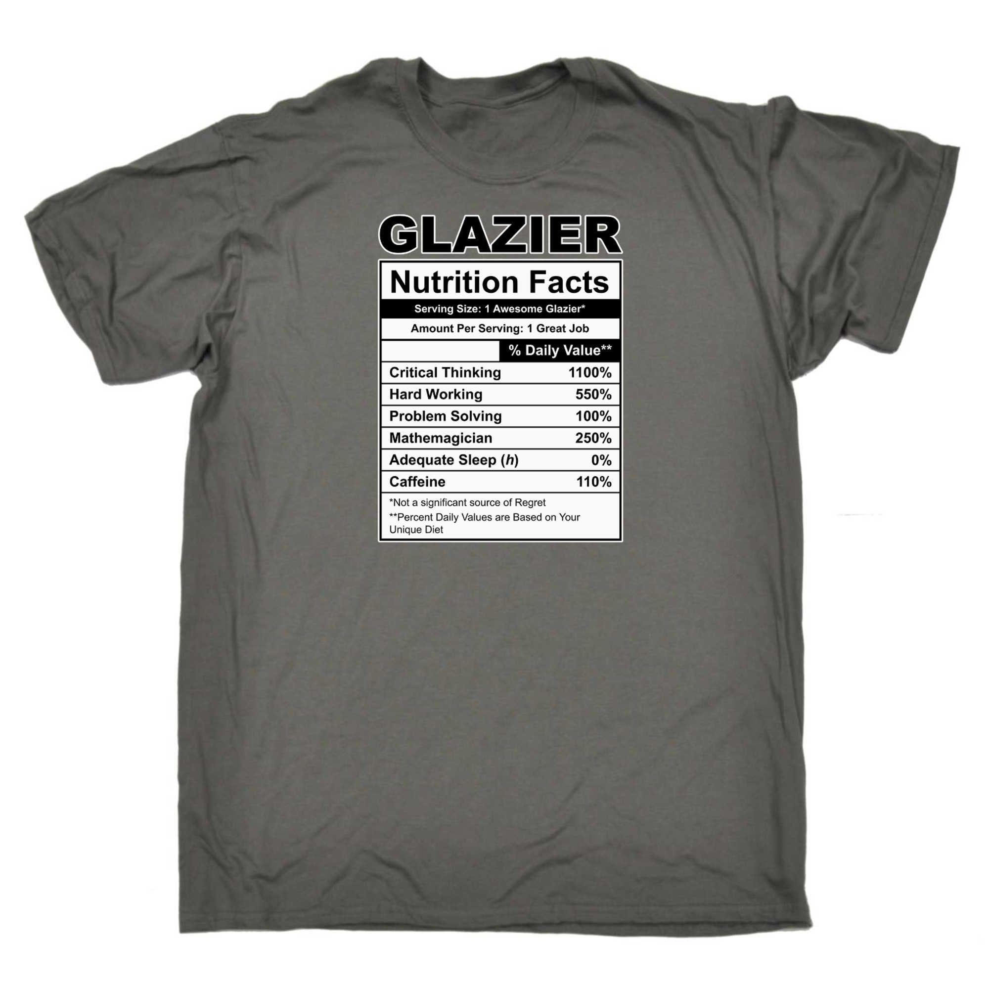 Glazier Nutrition Facts - Mens 123t Funny T-Shirt Tshirts
