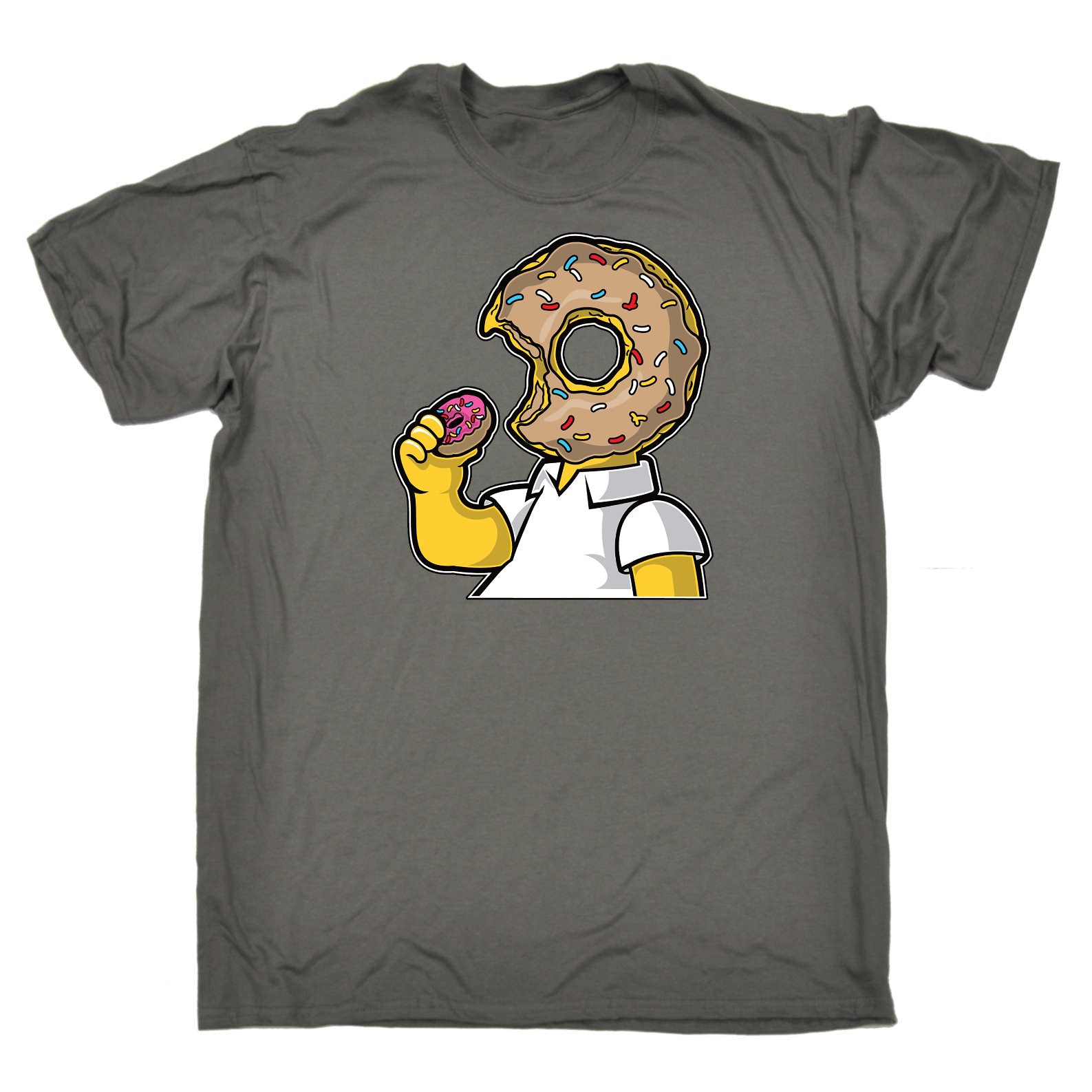 Donut Head Doughnuts Cartoon - Mens Funny T-Shirt Tshirts