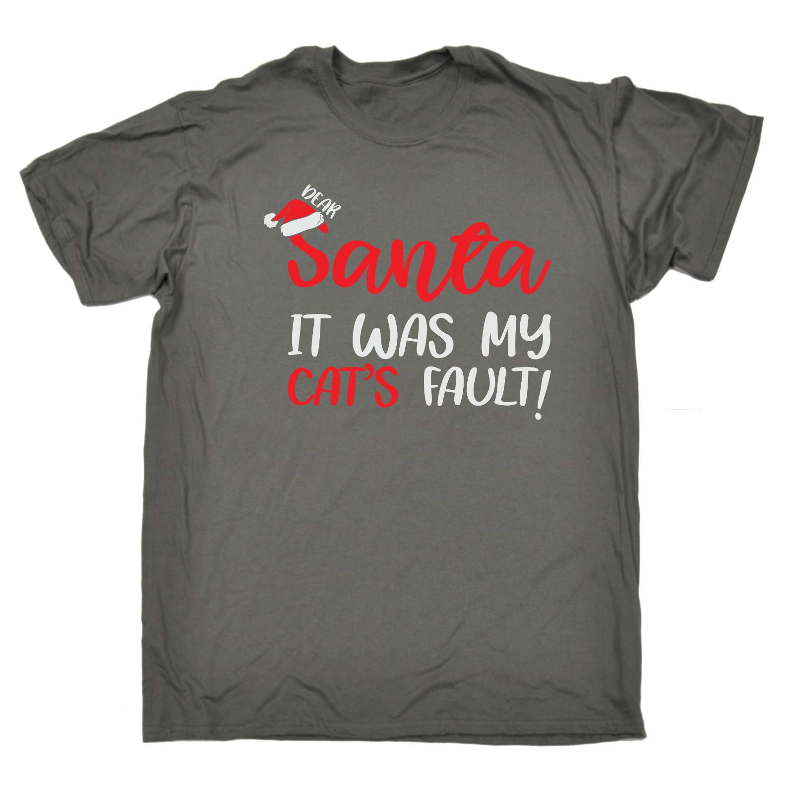 Santa It Was My Cats Fault Christmas - Mens Funny T-Shirt Tshirts