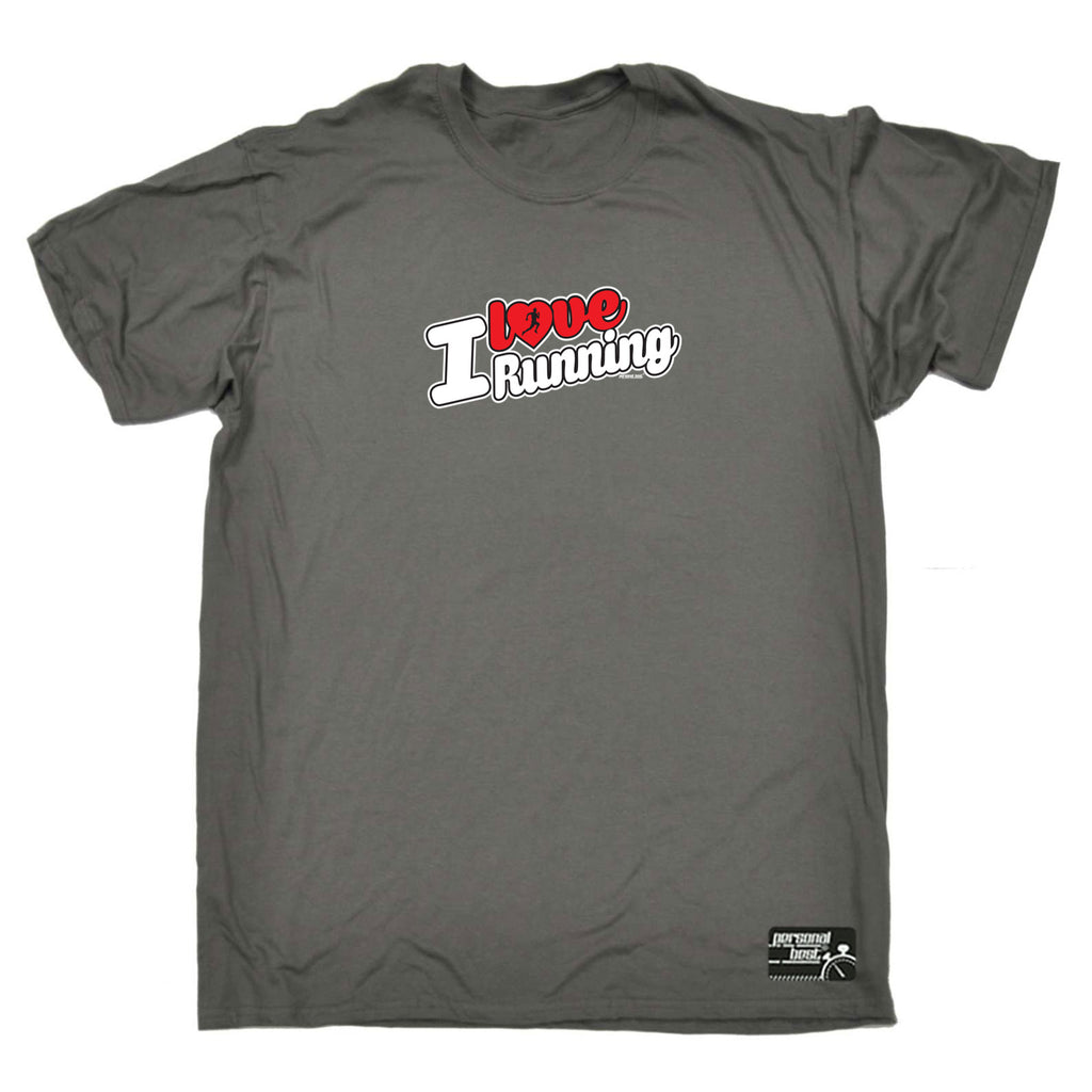 Pb I Love Running Stencil - Mens Funny T-Shirt Tshirts