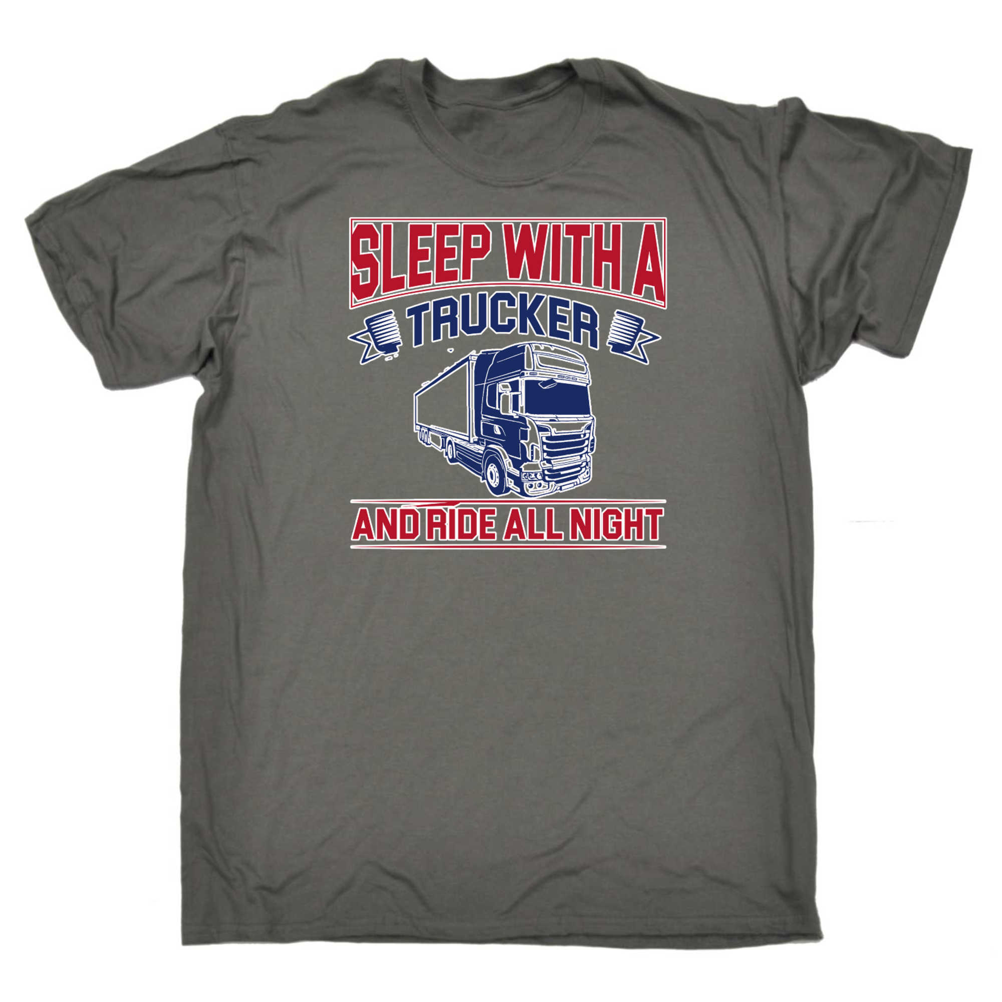 Sleep With A Trucker Ride All Night Truck Driver - Mens 123t Funny T-Shirt Tshirts