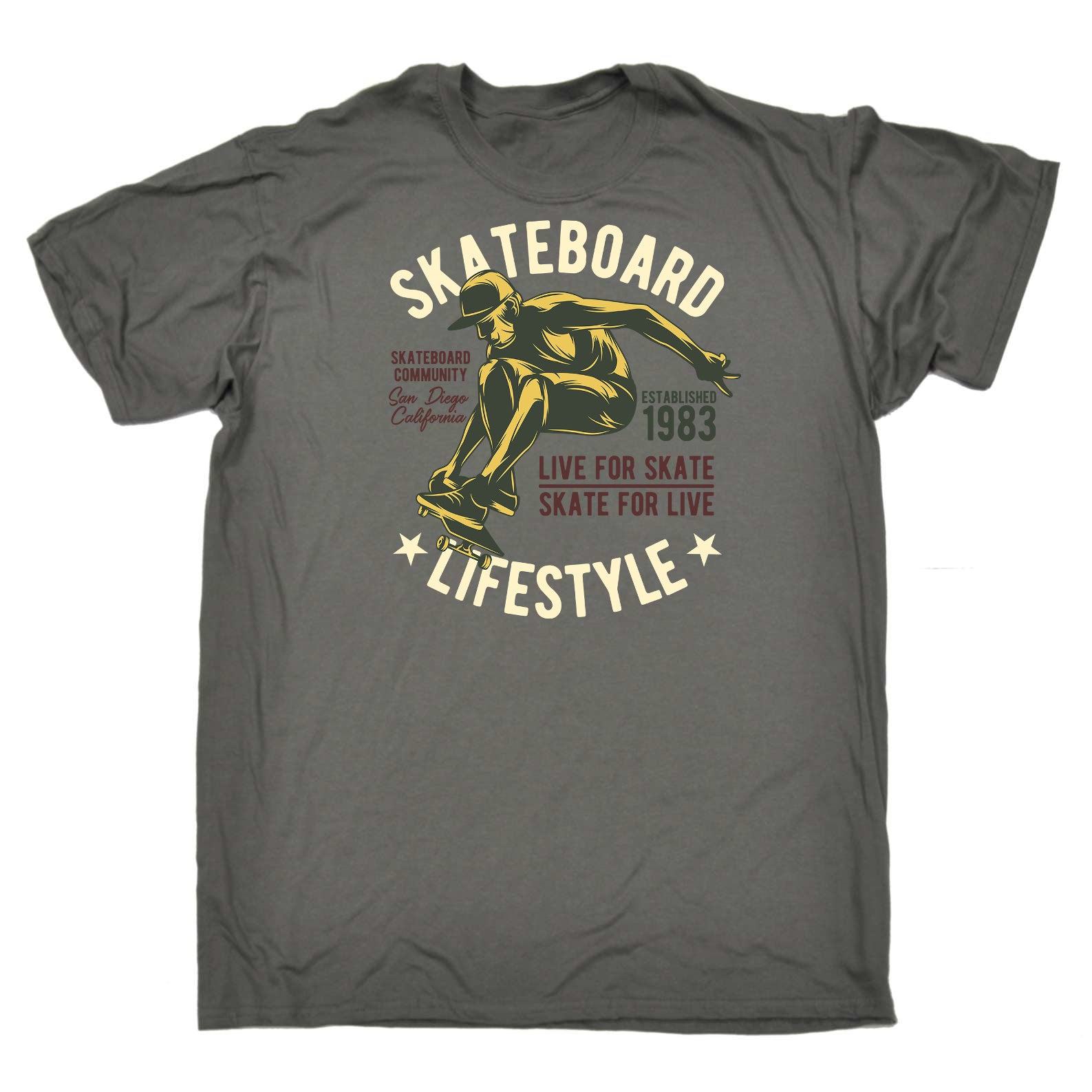 Skateboard Lifestyle California Skate Board - Mens Funny T-Shirt Tshirts