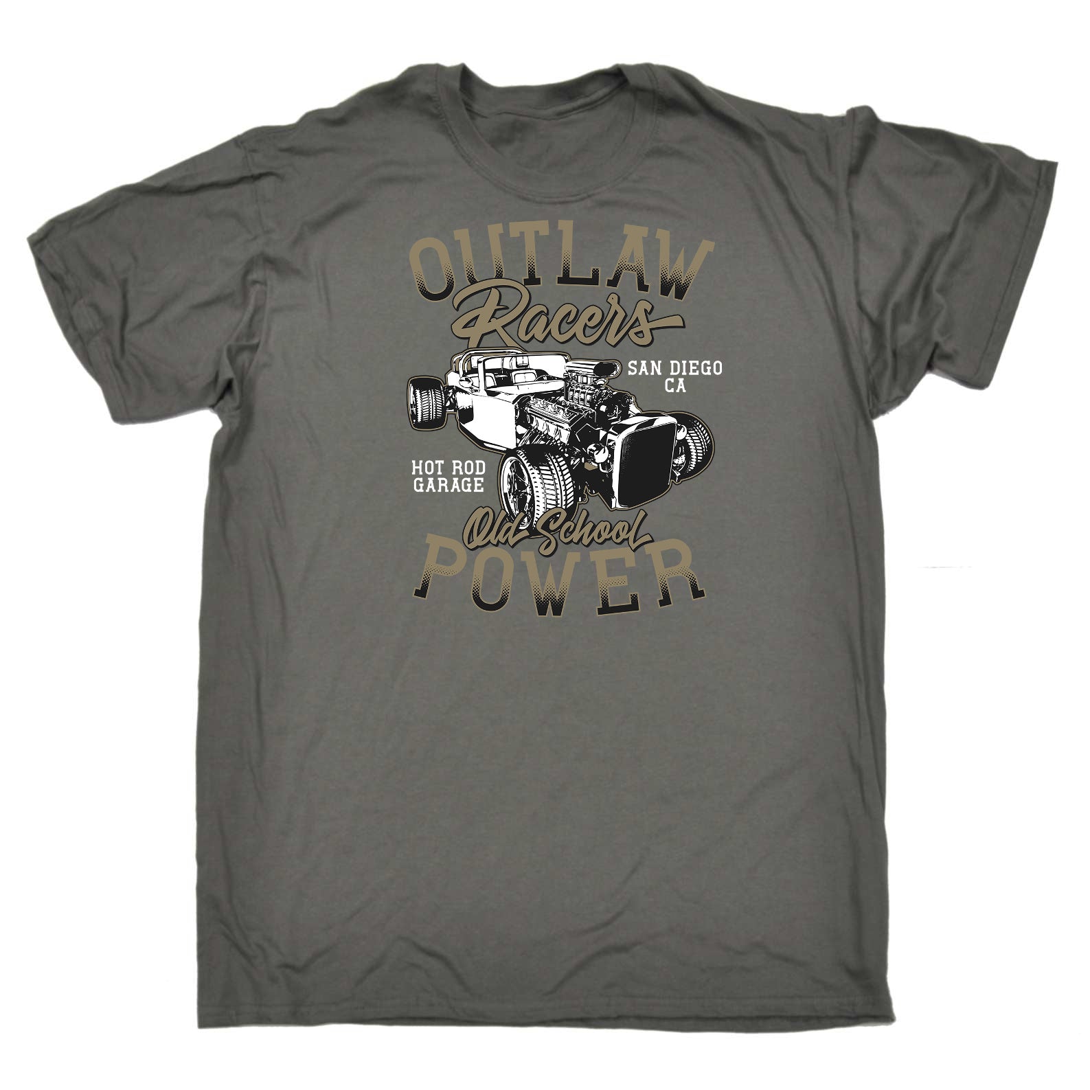 Outlaw Racers Hotrod Old Skool Power Car - Mens Funny T-Shirt Tshirts
