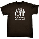 My Cat Walks All Over Me - Mens 123t Funny T-Shirt Tshirts