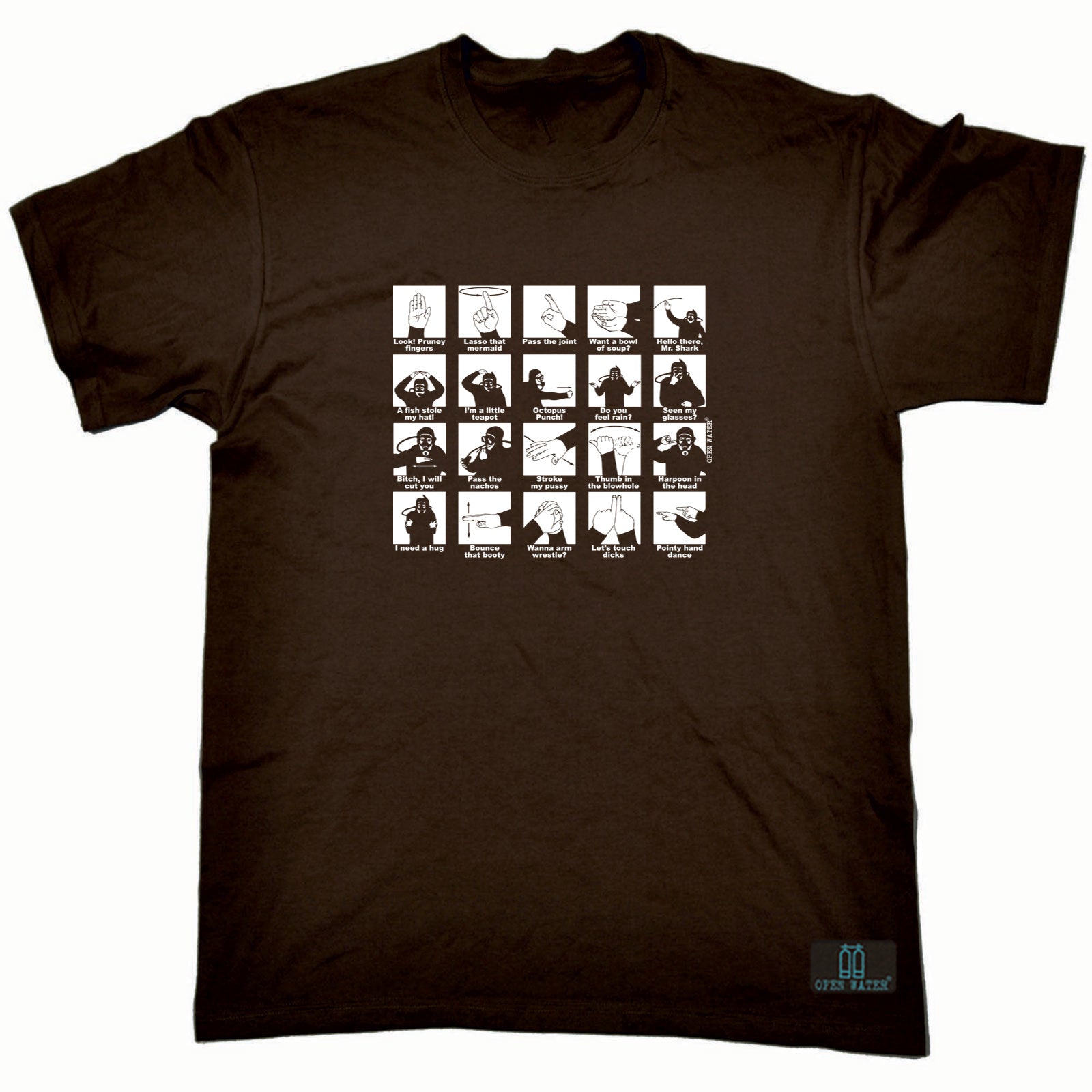 Ow Hand Signals Diver - Mens Funny T-Shirt Tshirts
