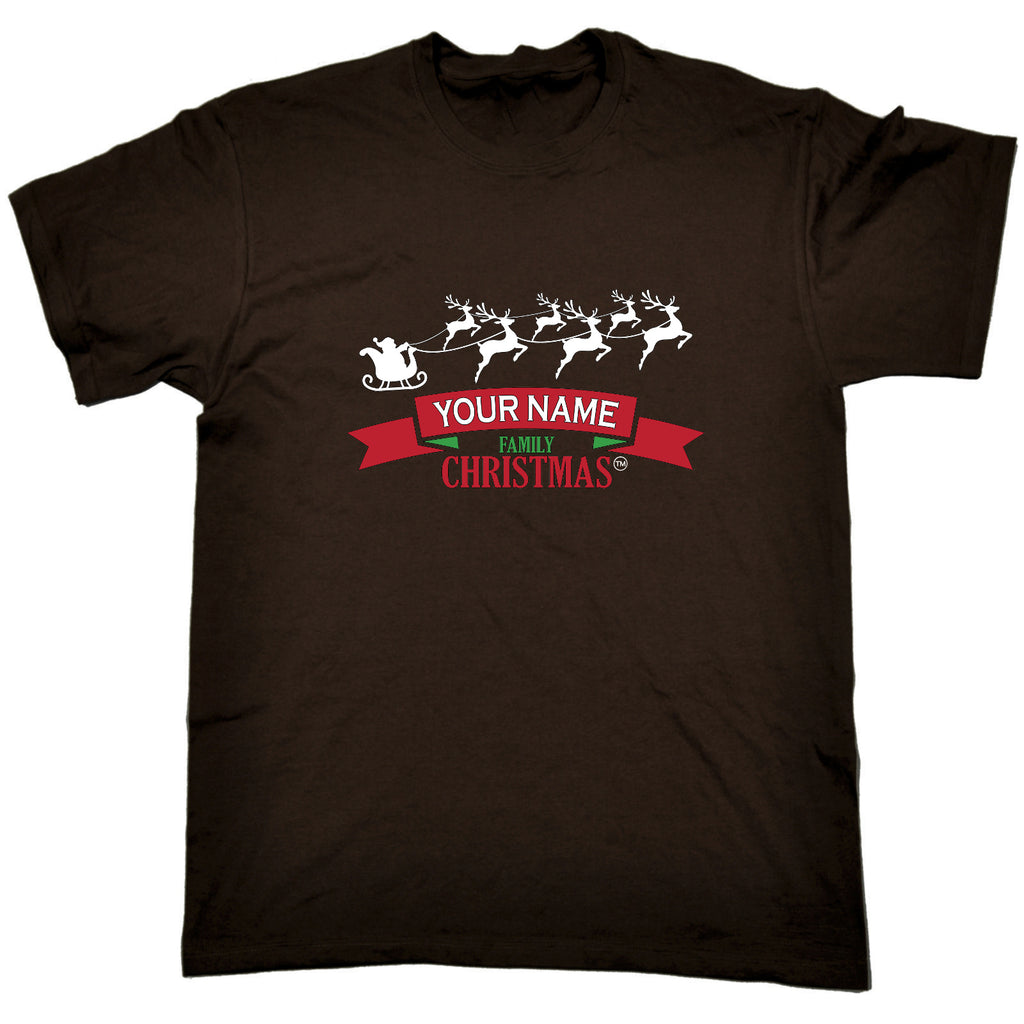 Family Christmas V4 Santa Sleigh Banner - Mens Funny T-Shirt Tshirts