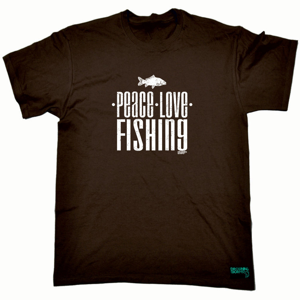 Dw Peace Love Fishing - Mens Funny T-Shirt Tshirts