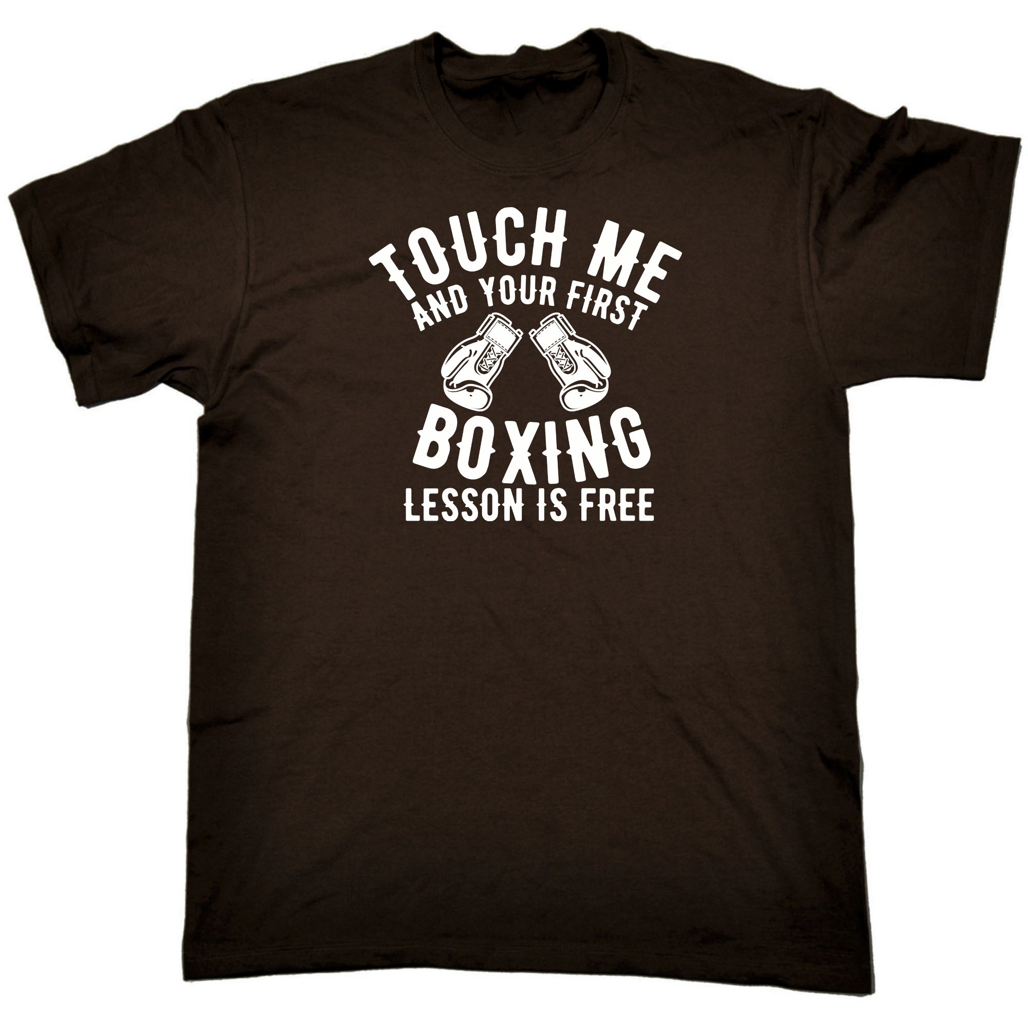Boxing Touch Me And First Lesson Free - Mens 123t Funny T-Shirt Tshirts