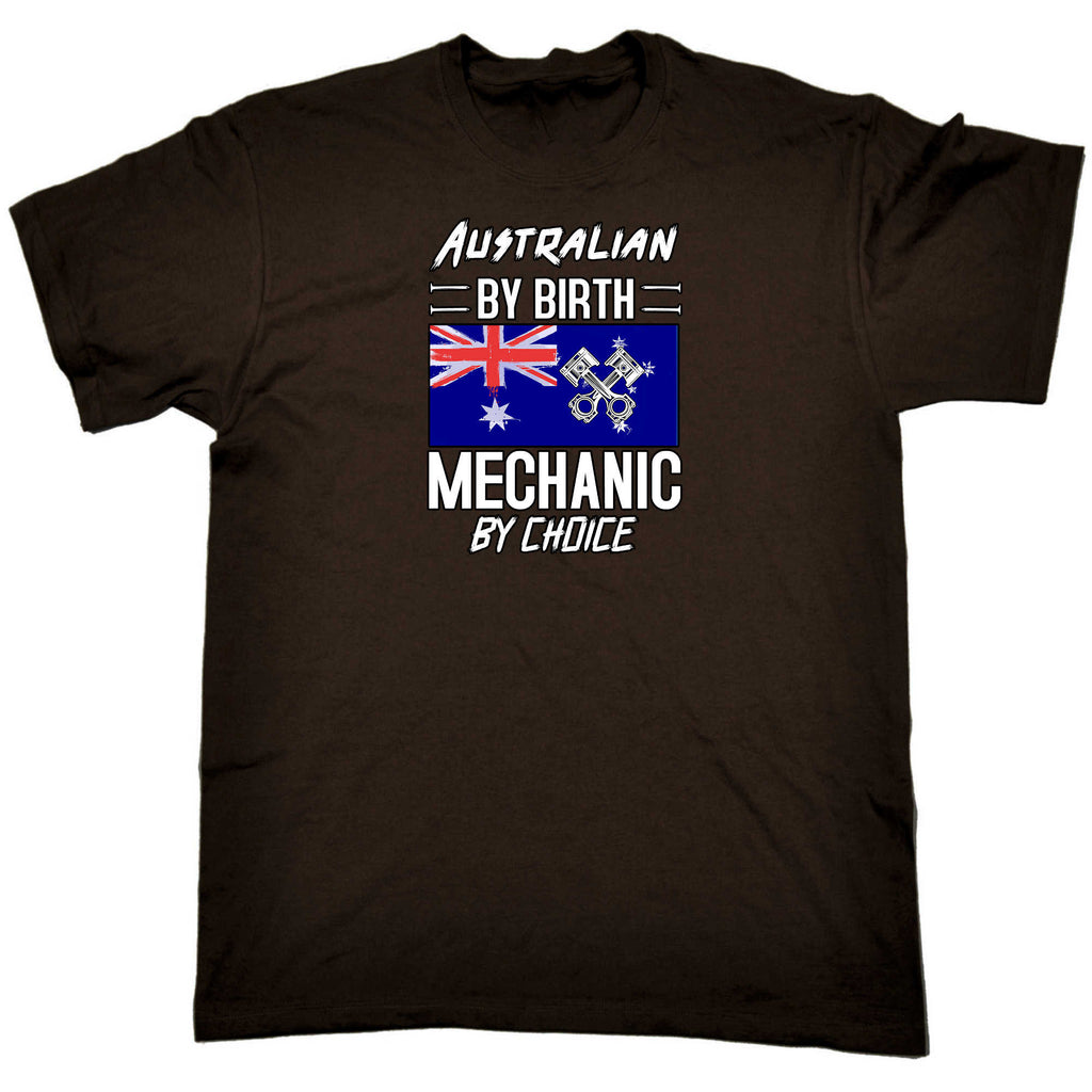 Australian Flag By Birth Mechanic - Mens 123t Funny T-Shirt Tshirts