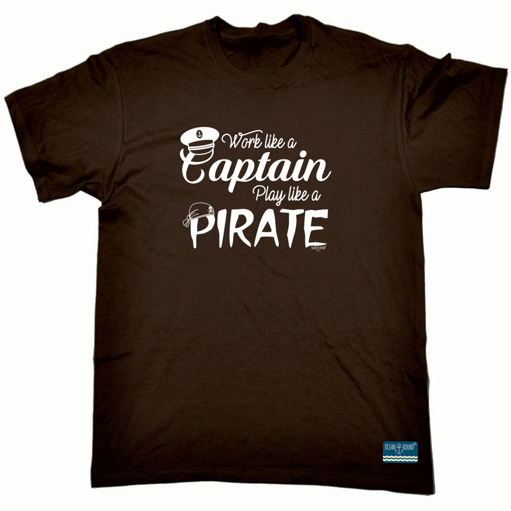Ob Work Like A Captain Play Like A Pirate - Mens Funny T-Shirt Tshirts