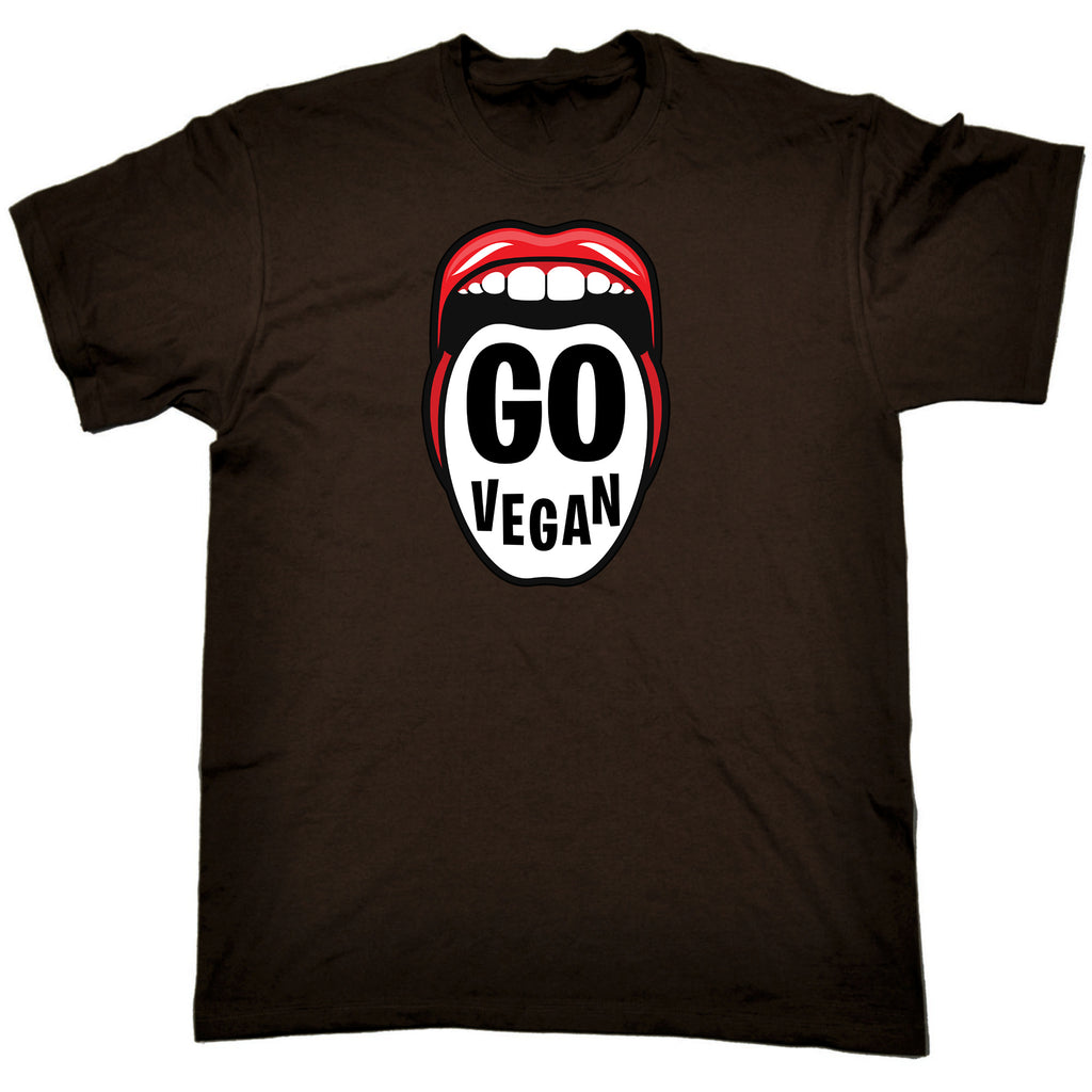 Go Vegan Tounge Mouth Food - Mens Funny T-Shirt Tshirts