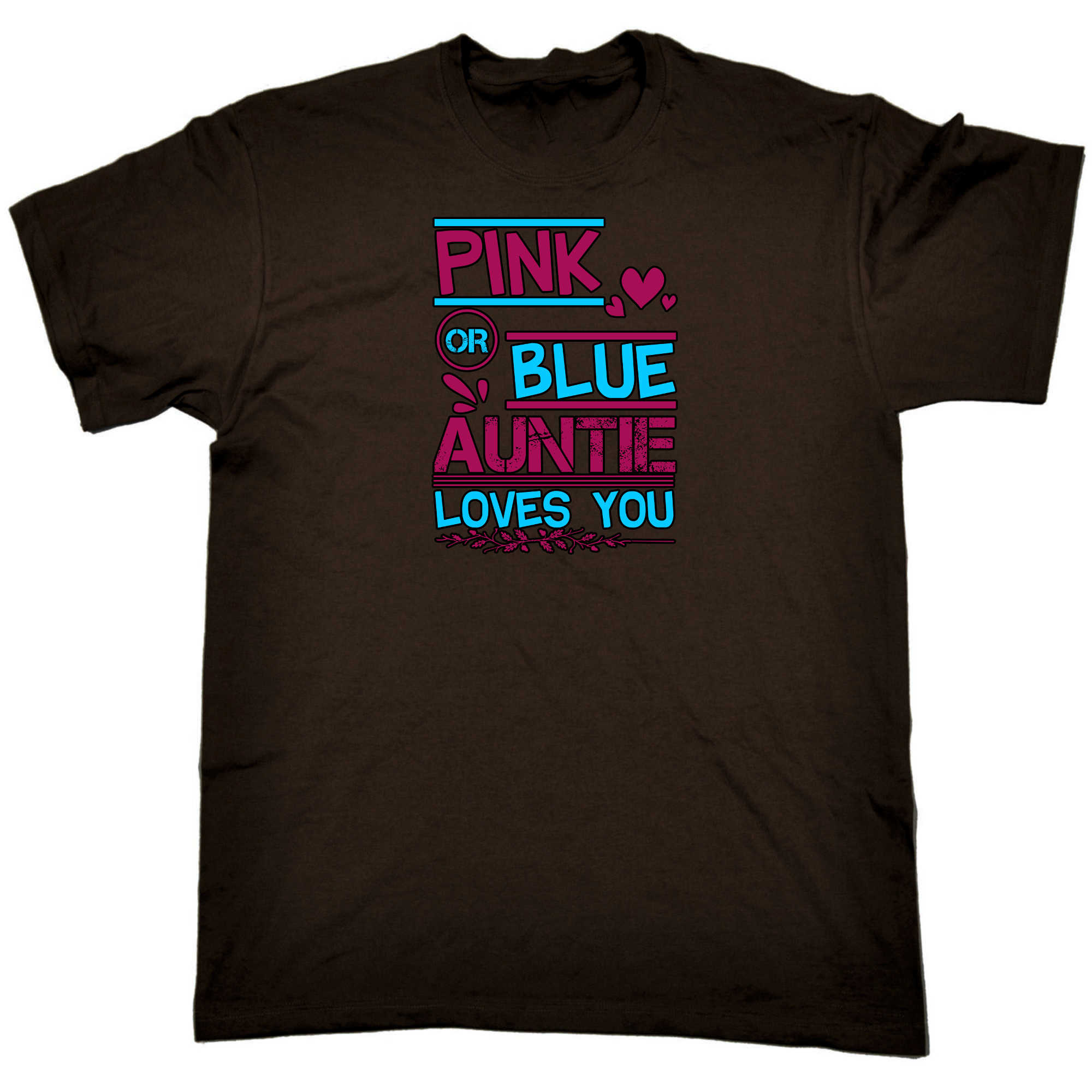 Pink Or Blue Auntie Loves You Aunt Boy Girl Newborn - Mens 123t Funny T-Shirt Tshirts