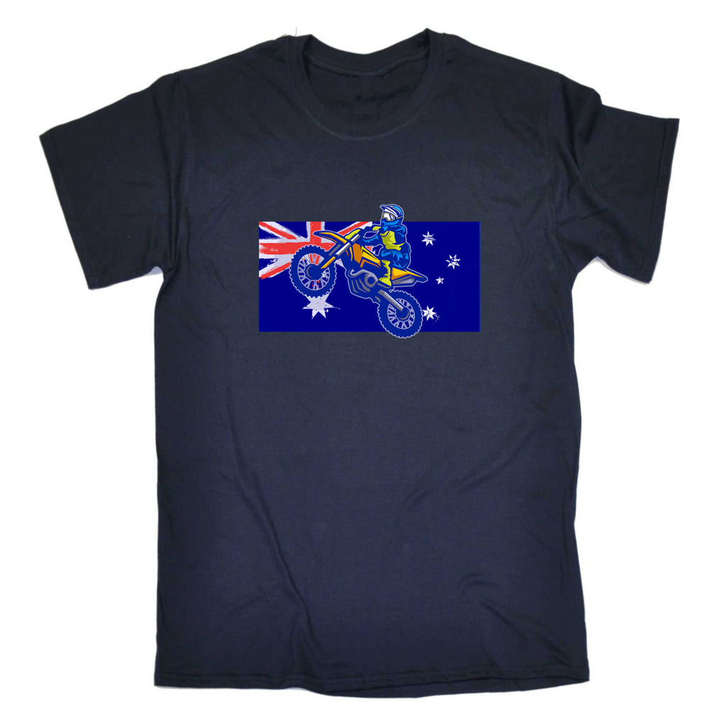 Australia Flag Dirt Bike - Mens 123t Funny T-Shirt Tshirts