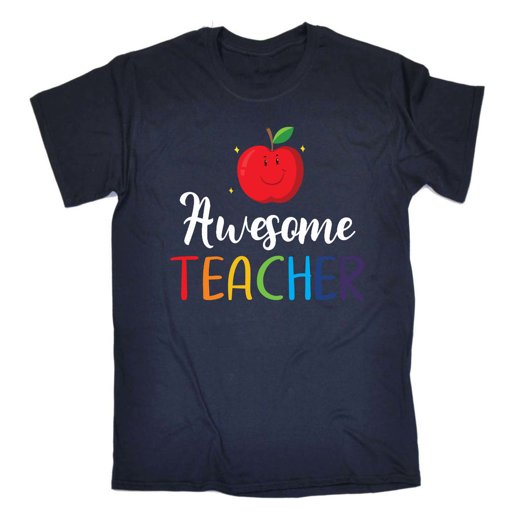 Awesome Teacher Apple School University - Mens Funny T-Shirt Tshirts