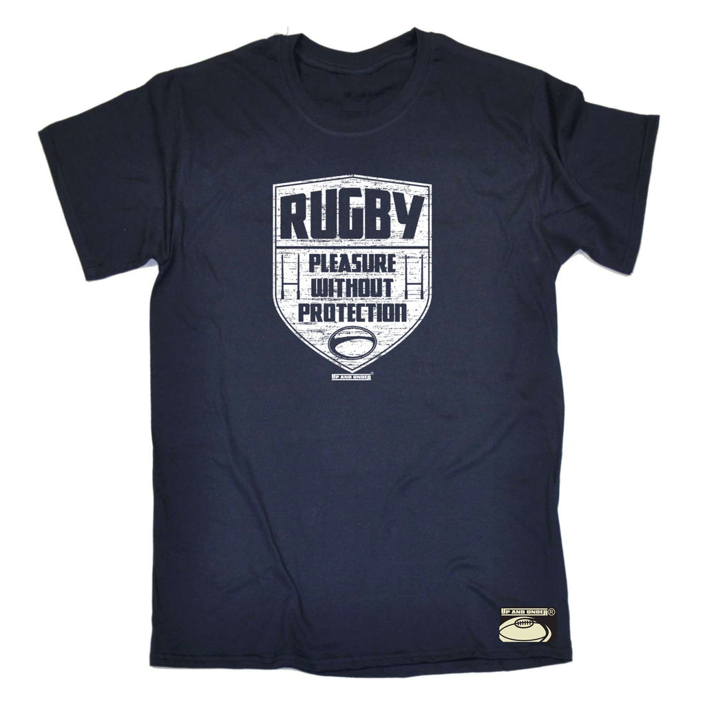 Uau Rugby Pleasure Without Protection - Mens Funny T-Shirt Tshirts