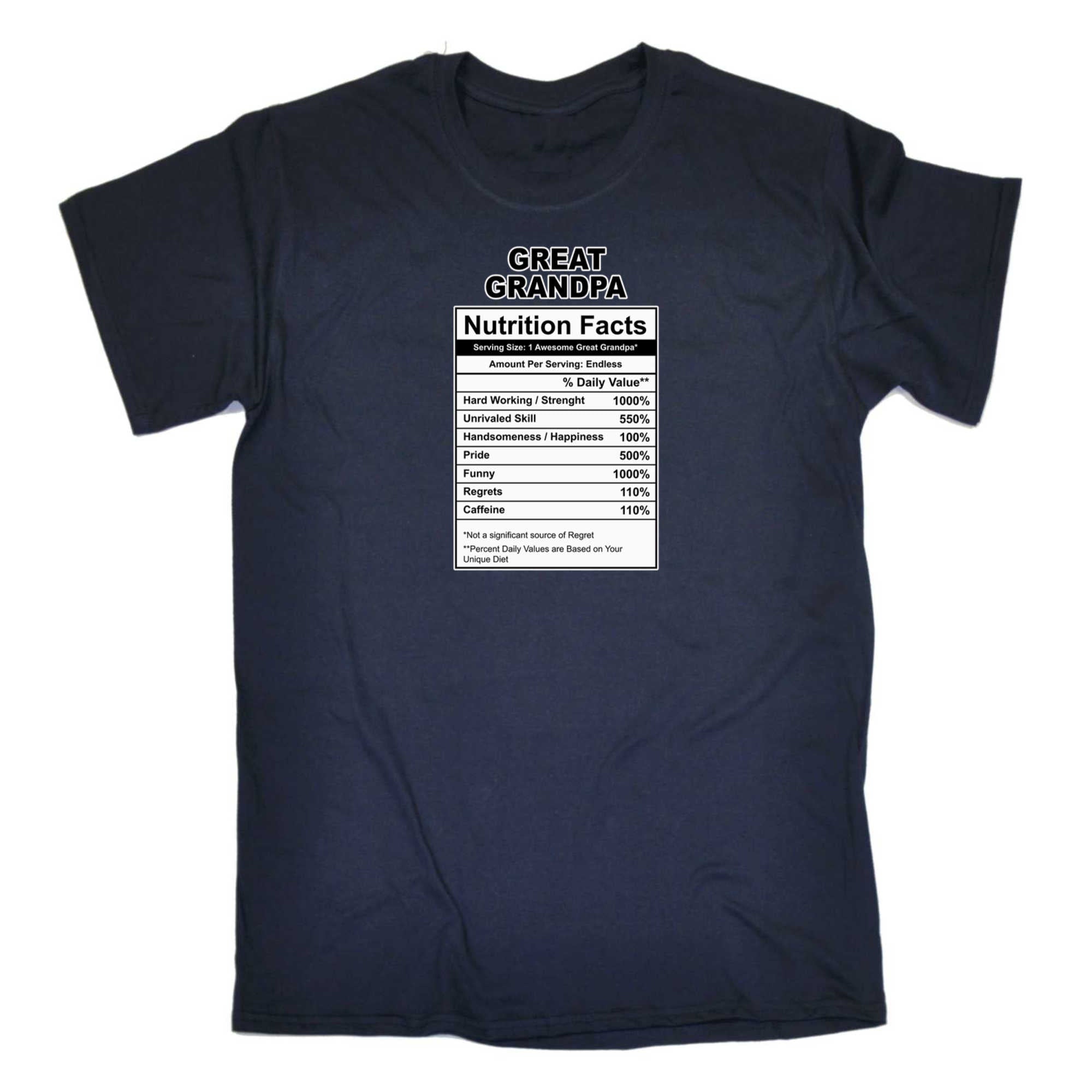 Great Grandpa Nutrition Facts - Mens 123t Funny T-Shirt Tshirts