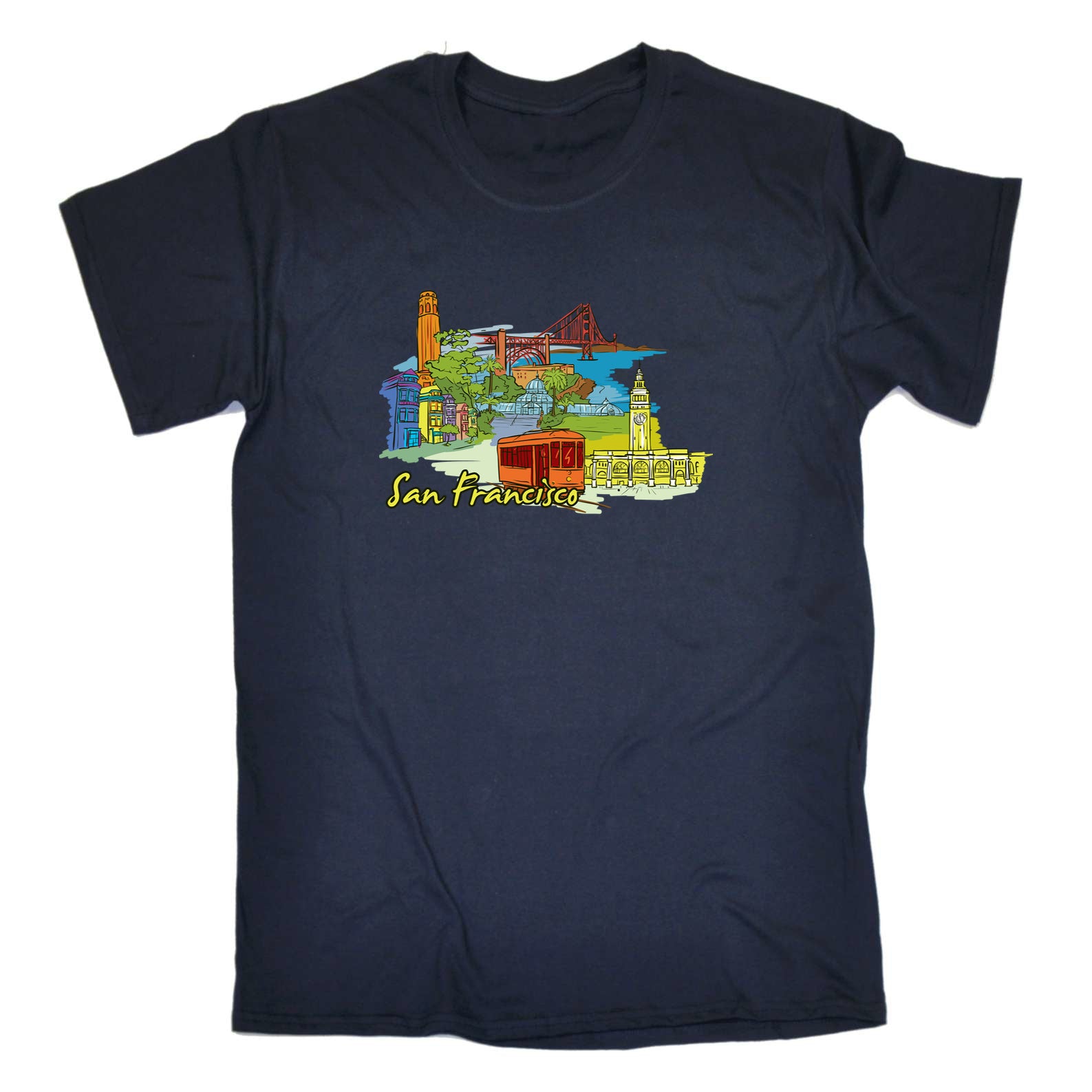 San Francisco California Usa Country Flag Destination - Mens 123t Funny T-Shirt Tshirts