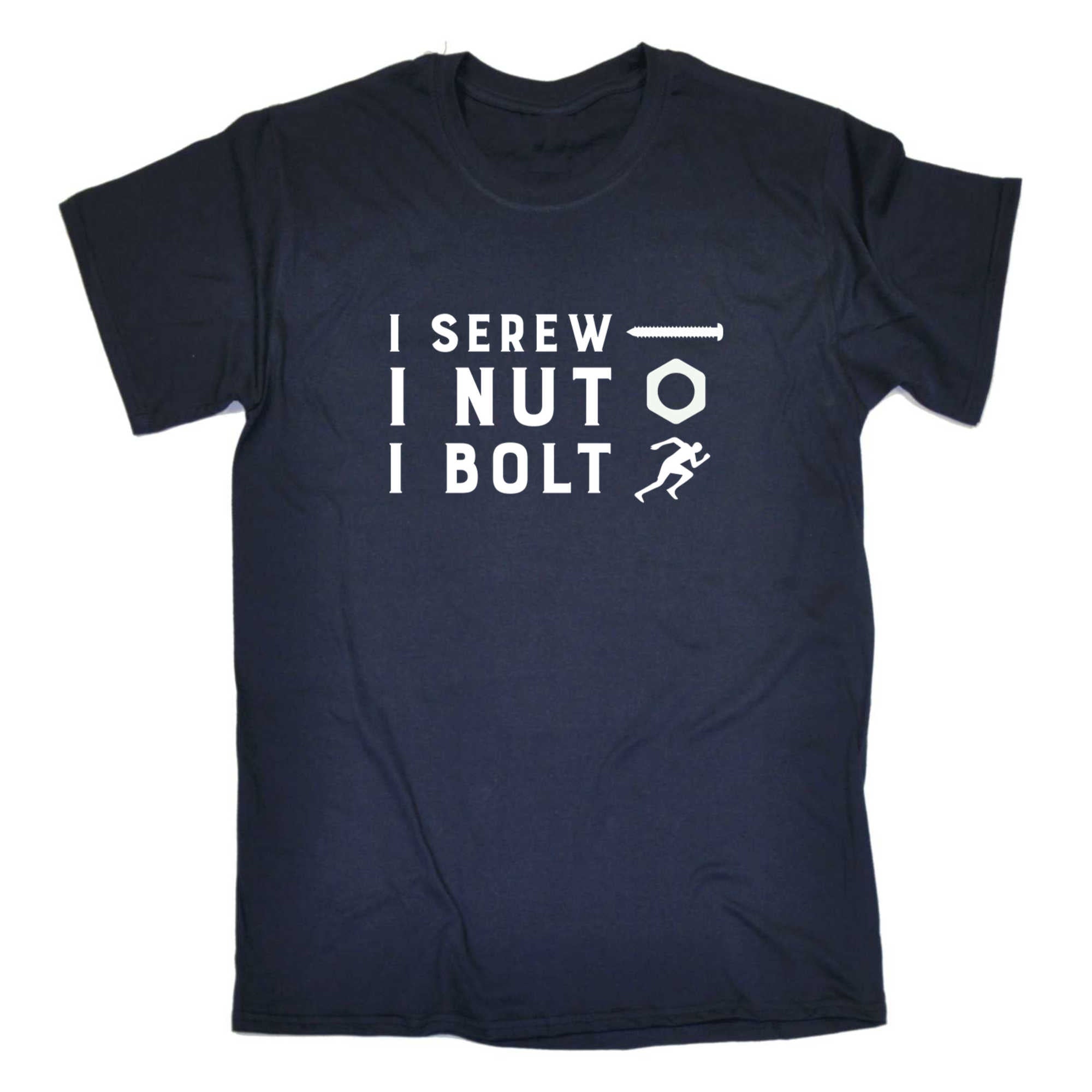 I Screw Nut Bolt Mechanic Running - Mens 123t Funny T-Shirt Tshirts
