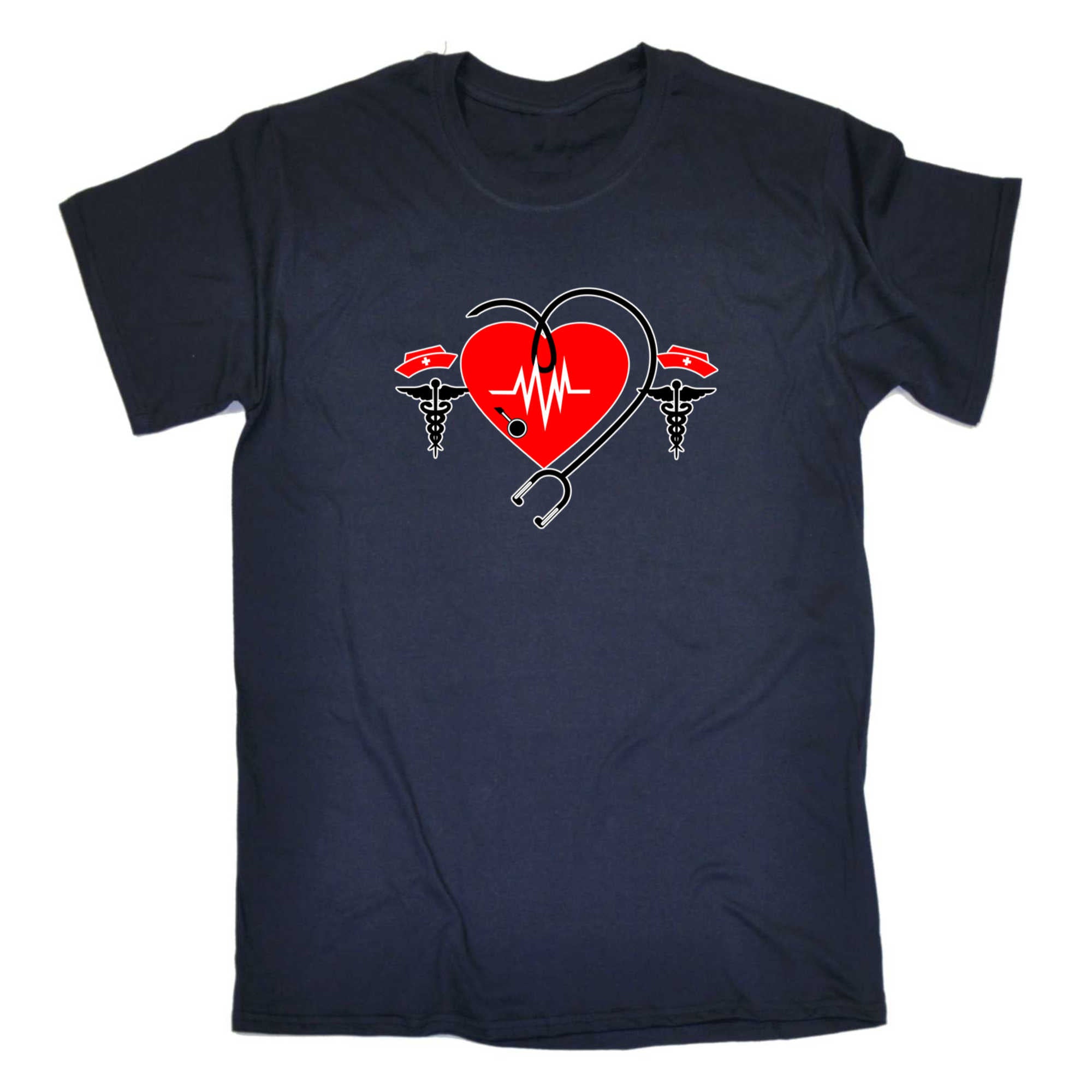 Nursing Heartbeat - Mens 123t Funny T-Shirt Tshirts