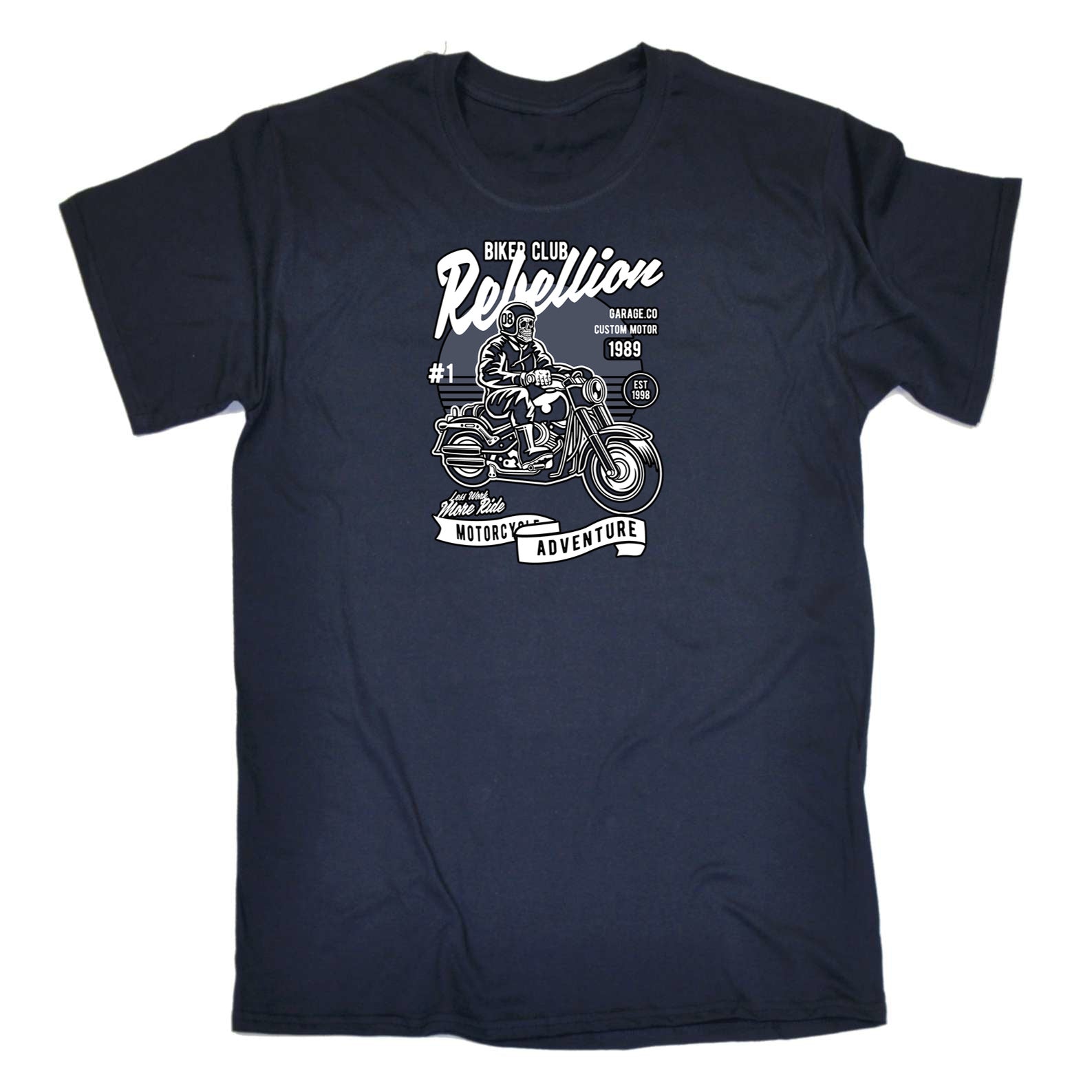 Skull Rebellion Motorbiker Motorcycle Motorbike - Mens 123t Funny T-Shirt Tshirts