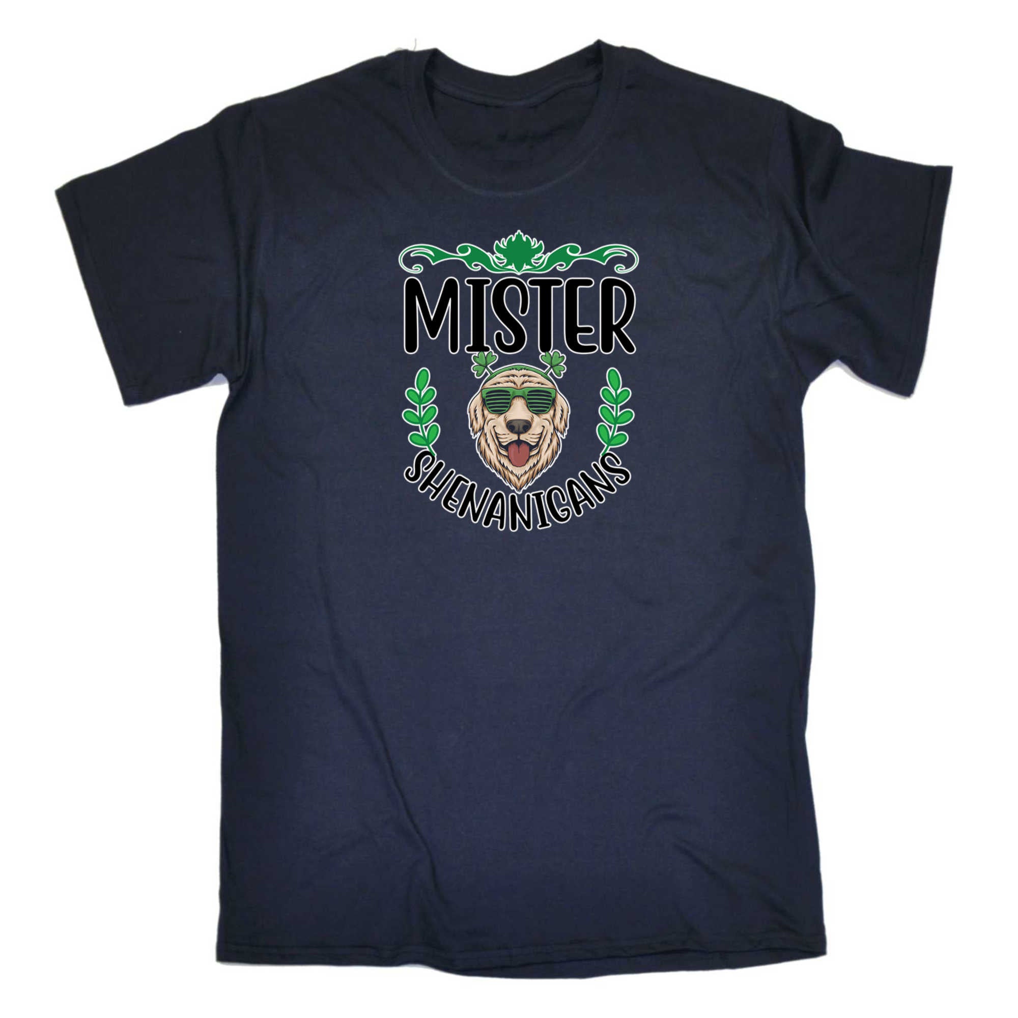 Mister Shenanigans Dog Irish St Patricks Day Ireland - Mens 123t Funny T-Shirt Tshirts