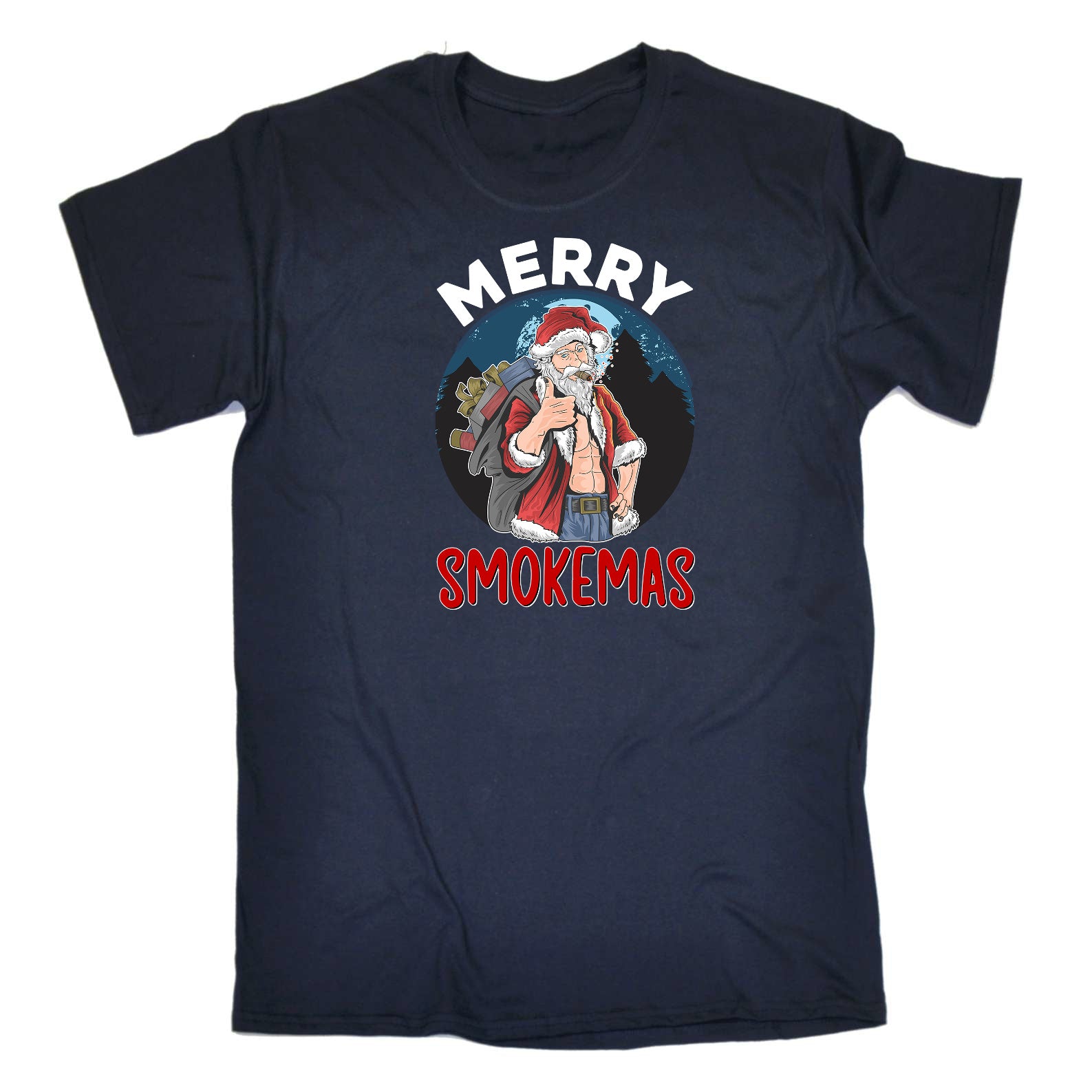 Merry Smokemas Christmas Cigar Buff Santa Xmas - Mens Funny T-Shirt Tshirts