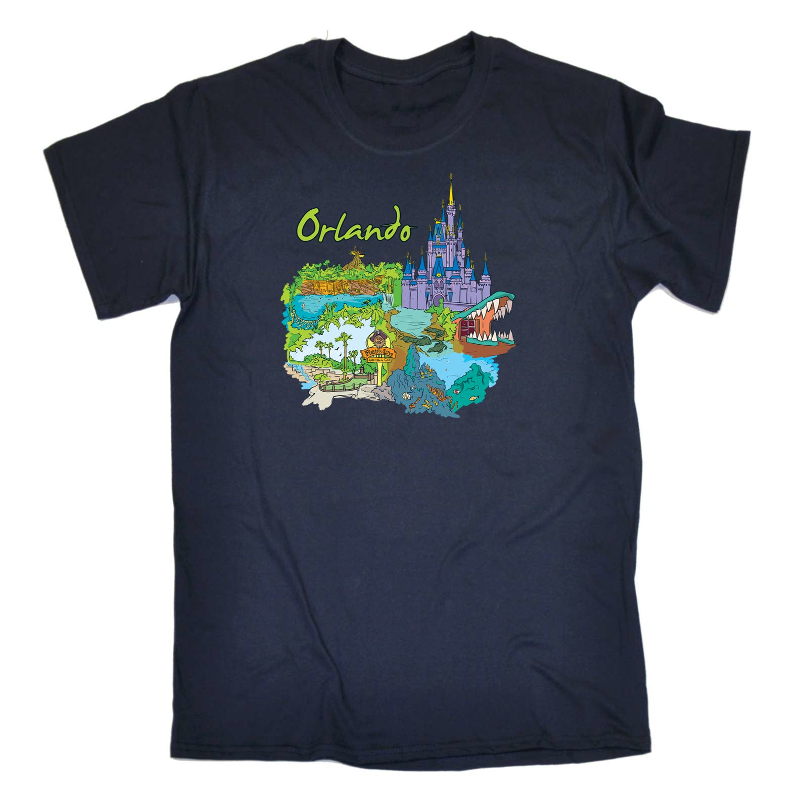 Orlando Florida Usa Country Flag Destination - Mens 123t Funny T-Shirt Tshirts