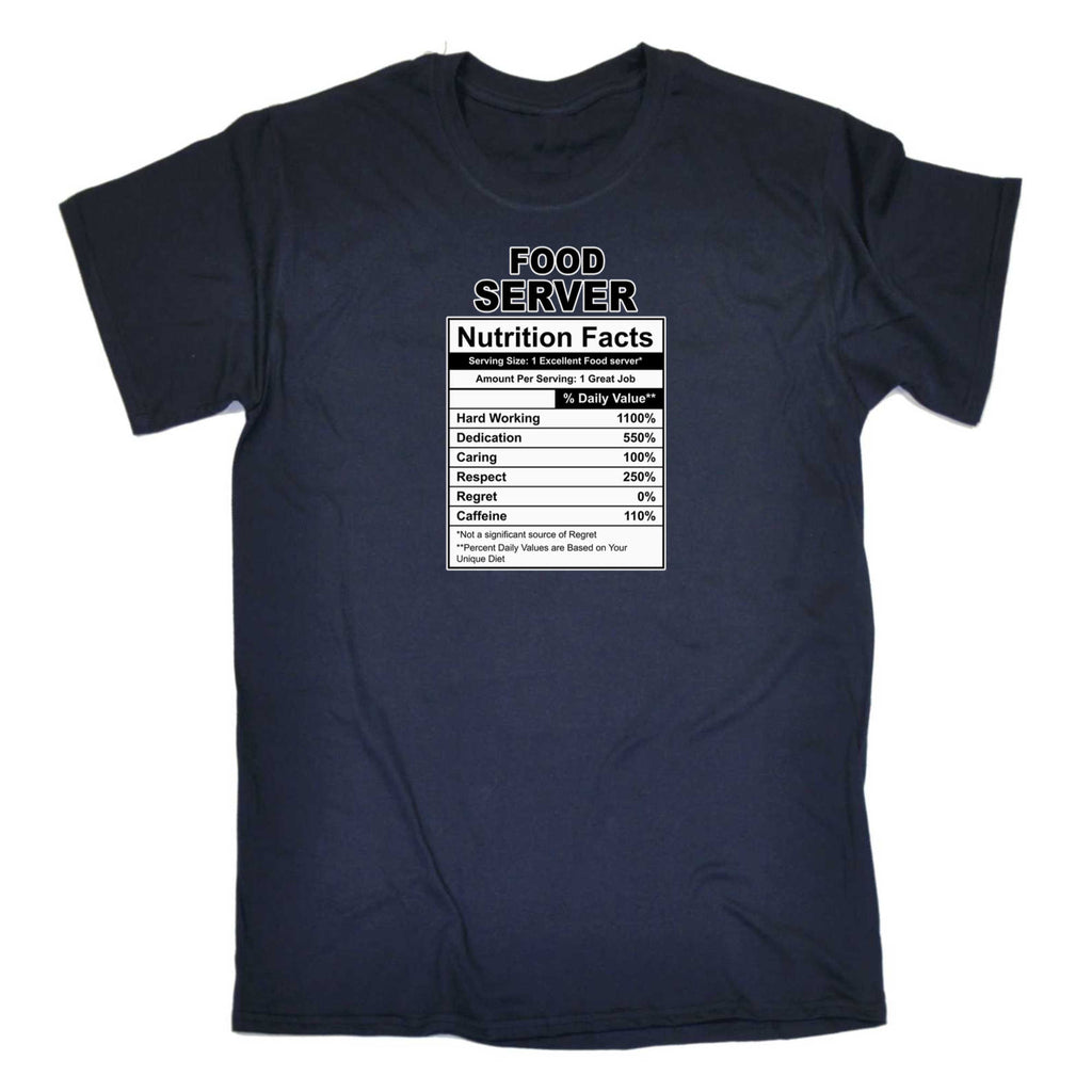 Food Server Nutrition Facts - Mens 123t Funny T-Shirt Tshirts