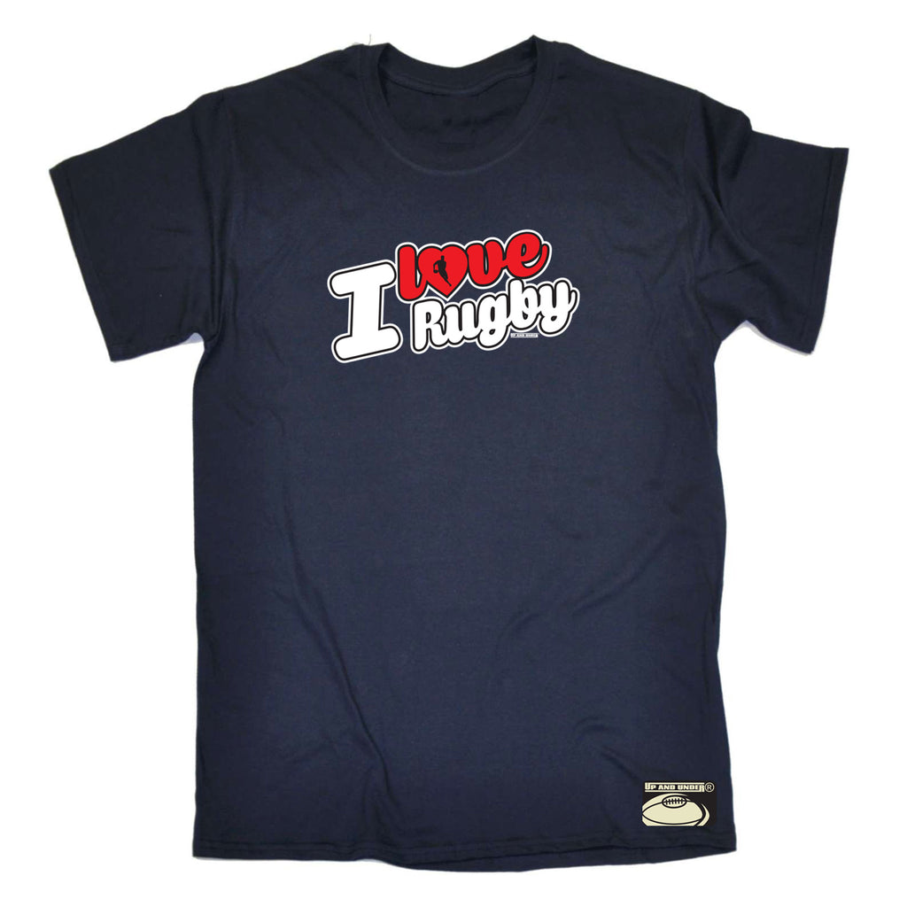Uau I Love Rugby Stencil - Mens Funny T-Shirt Tshirts