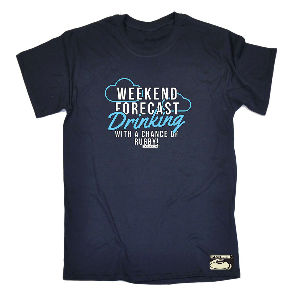 Uau Weekend Forecast Rugby - Mens Funny T-Shirt Tshirts