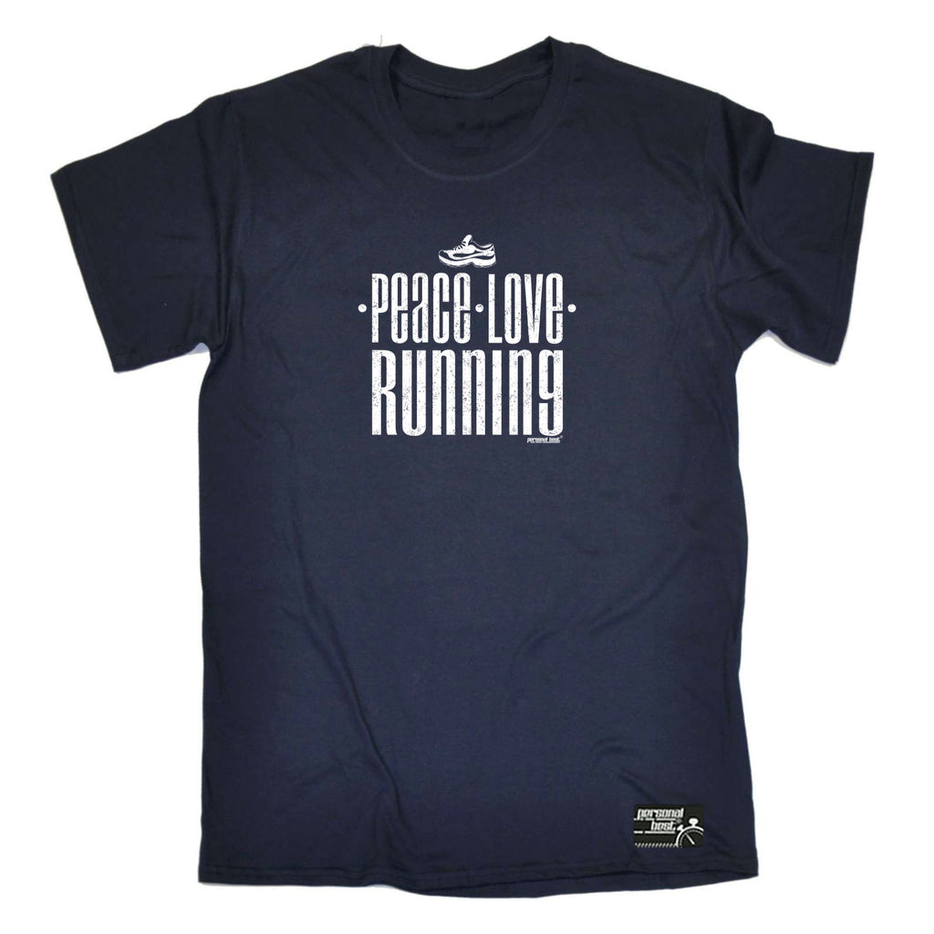 Pb Peace Love Running - Mens Funny T-Shirt Tshirts