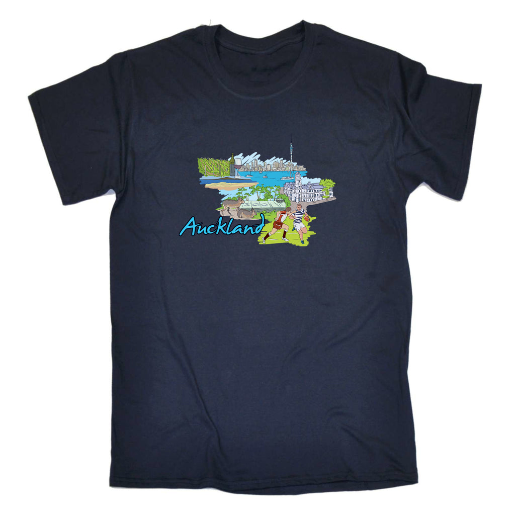 Auckland New Zealand Country Flag Destination - Mens 123t Funny T-Shirt Tshirts