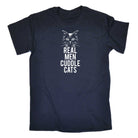 Real Men Cuddle Cats - Mens 123t Funny T-Shirt Tshirts