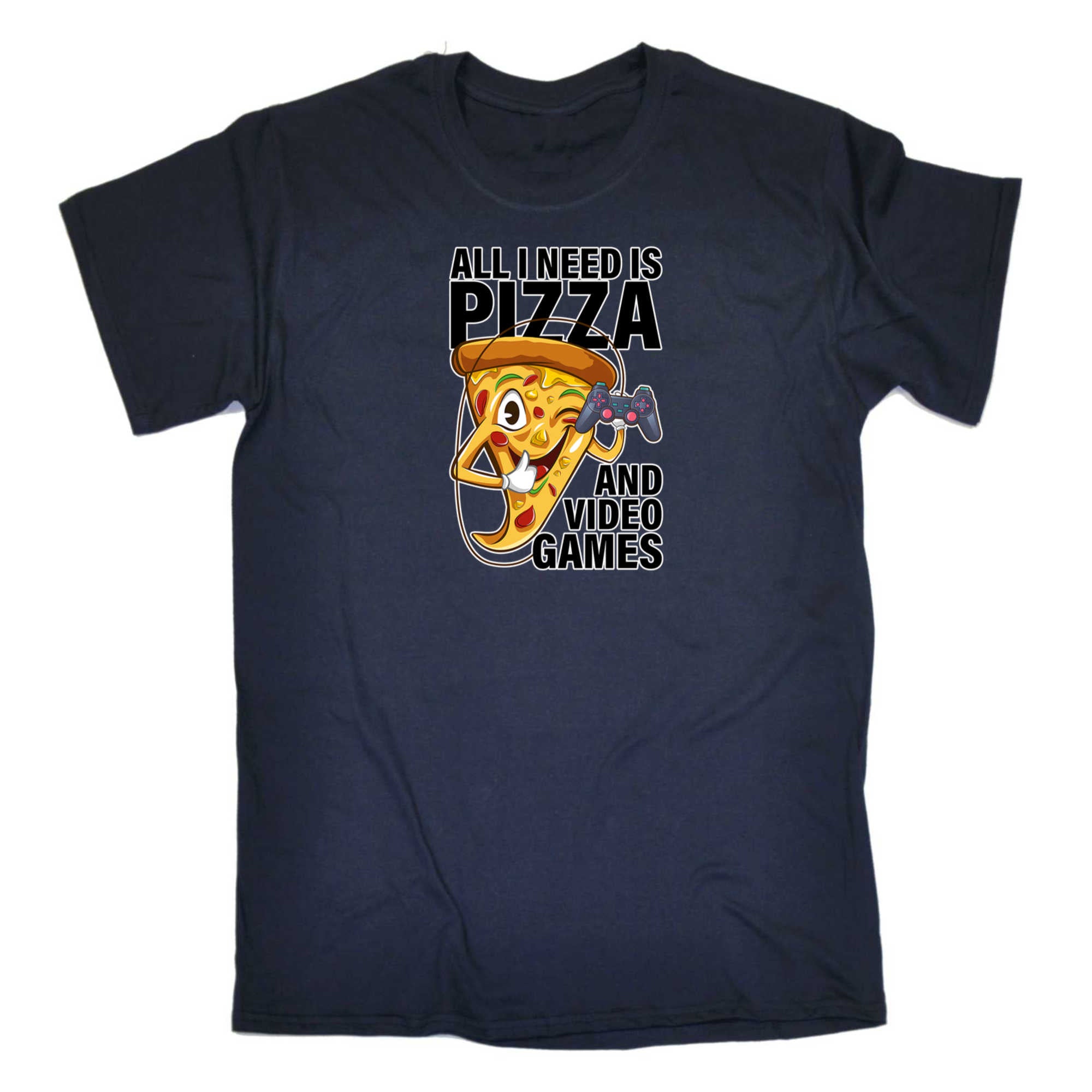 All I Need Is Pizza And Video Games - Mens 123t Funny T-Shirt Tshirts