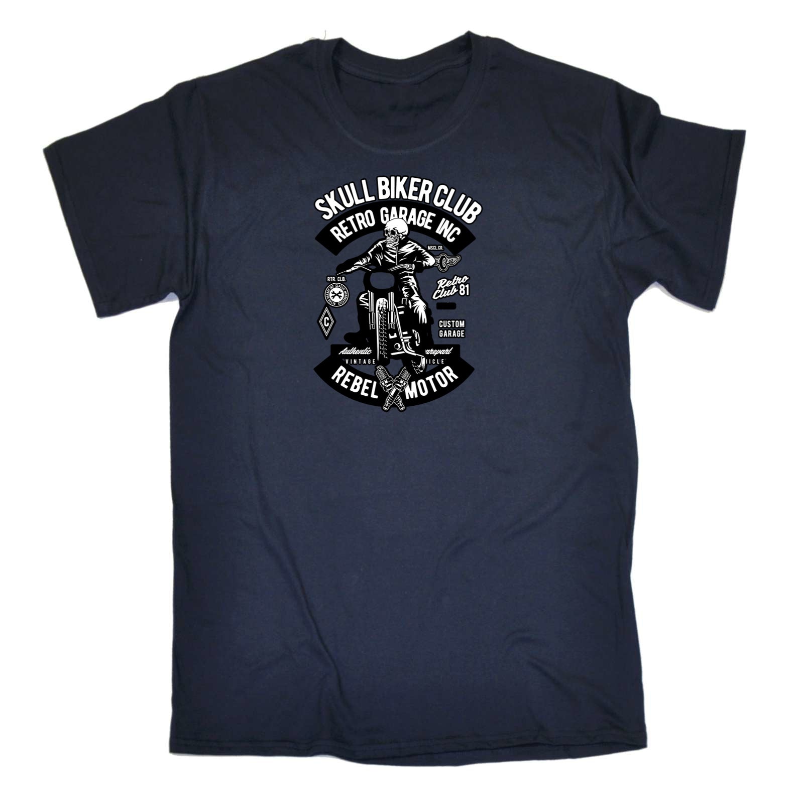 Skull Biker Club Motorbike Motorcycle - Mens 123t Funny T-Shirt Tshirts