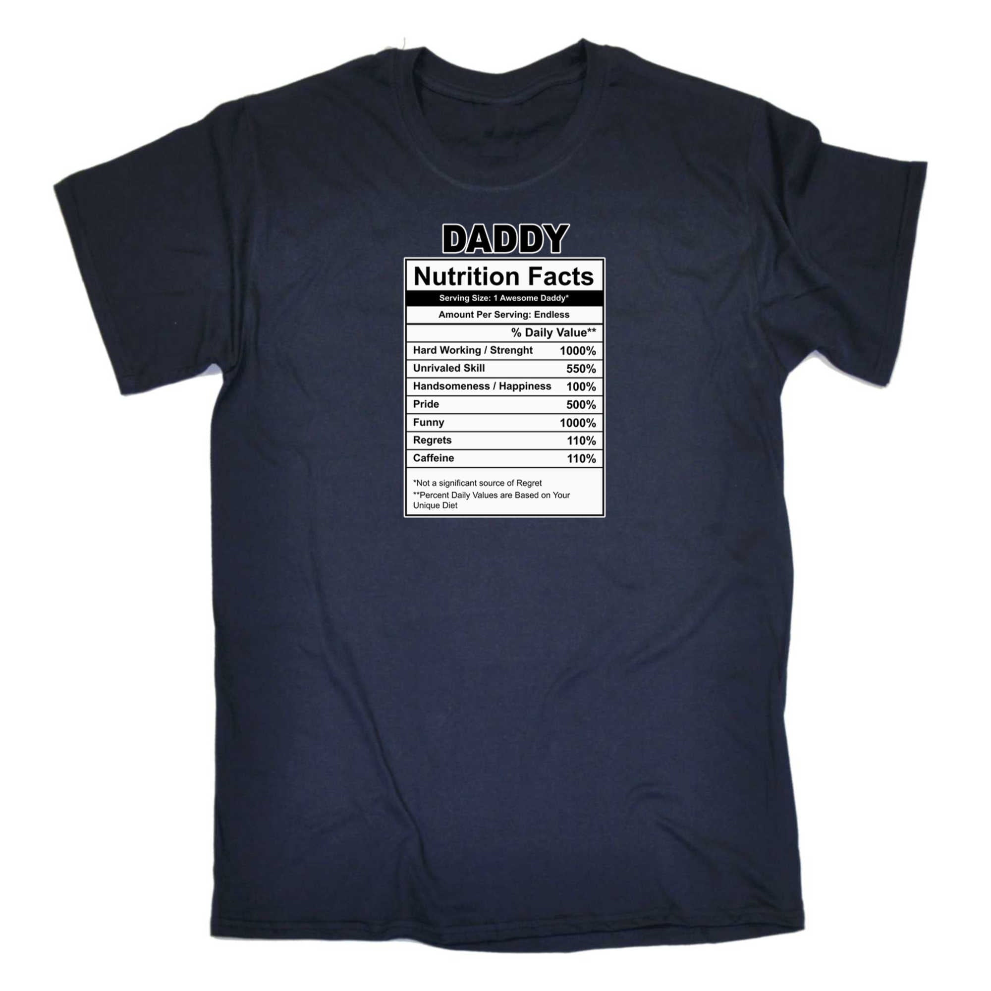 Daddy Nutrition Facts - Mens 123t Funny T-Shirt Tshirts